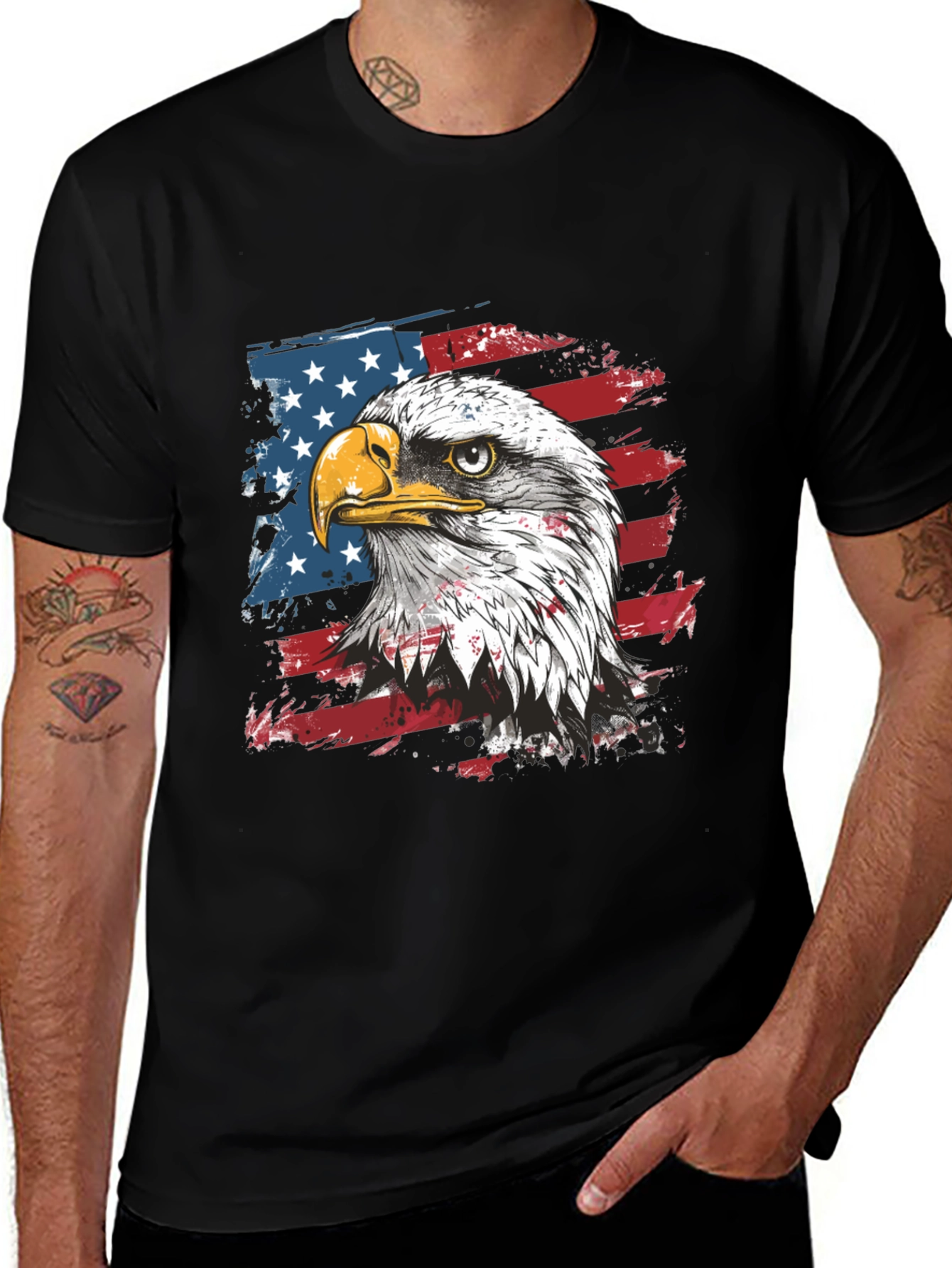 American Eagle Flag Graphic Tee - Patriotic Style