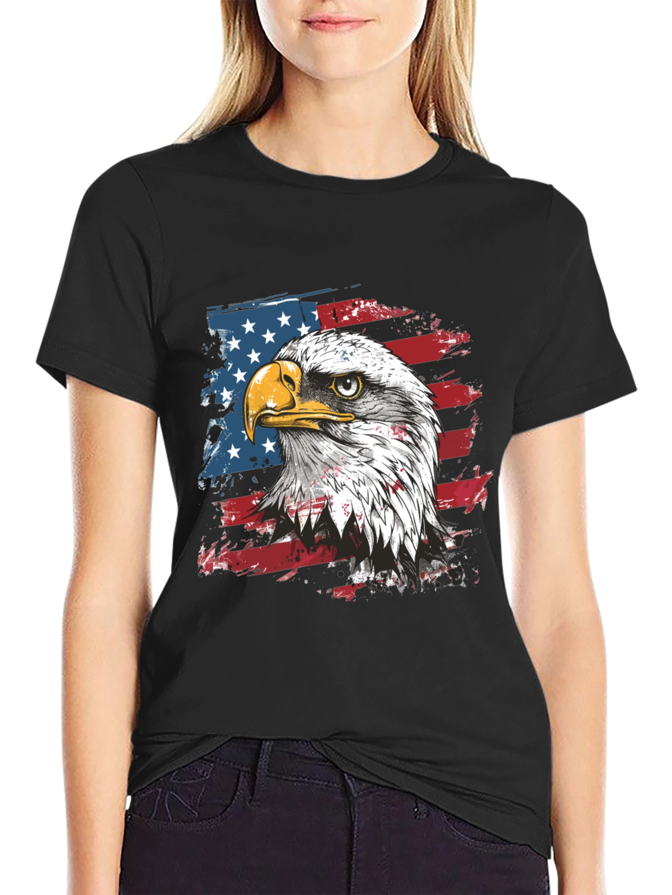 American Eagle Flag Graphic Tee - Patriotic Style