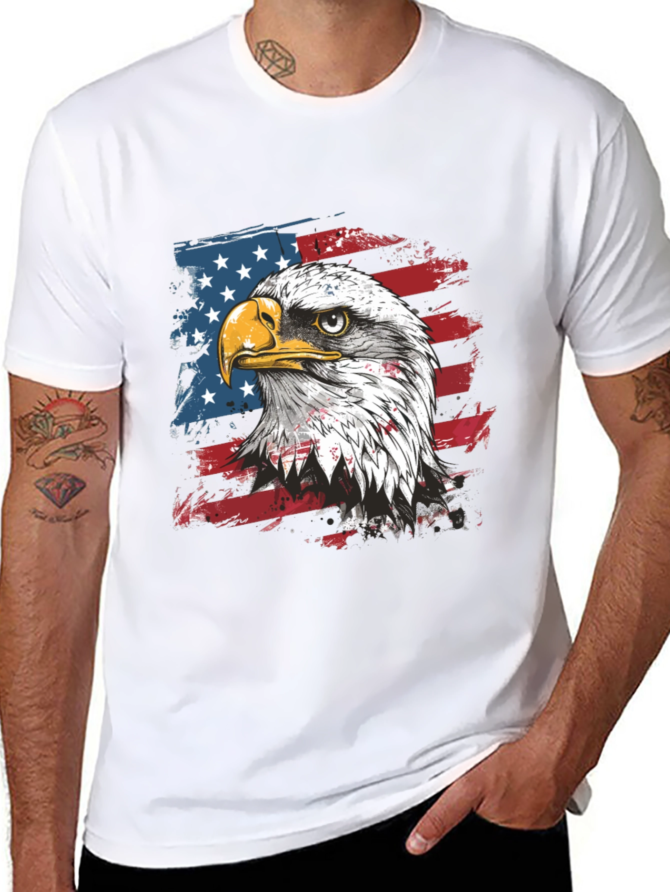 American Eagle Flag Graphic Tee - Patriotic Style