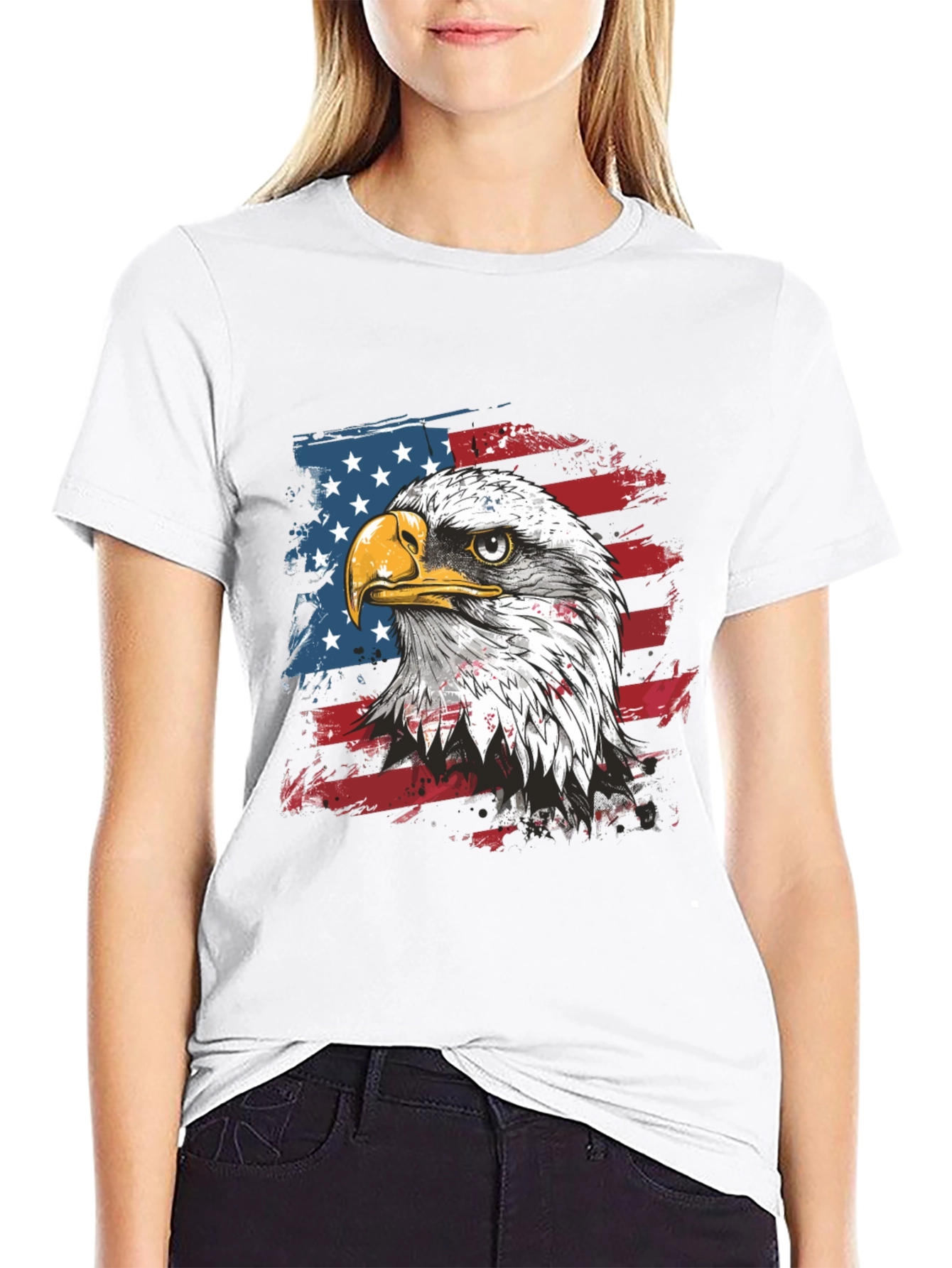 American Eagle Flag Graphic Tee - Patriotic Style