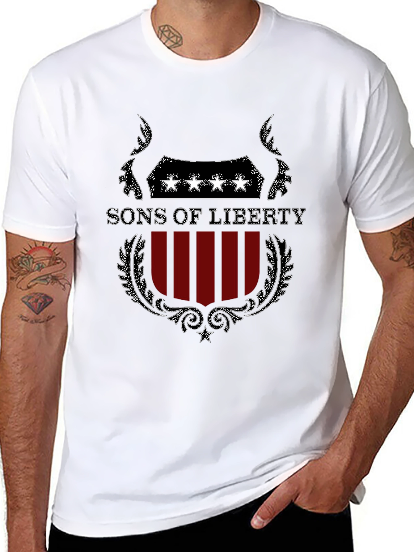 Sons of Liberty Graphic T-Shirt - Patriotic Design