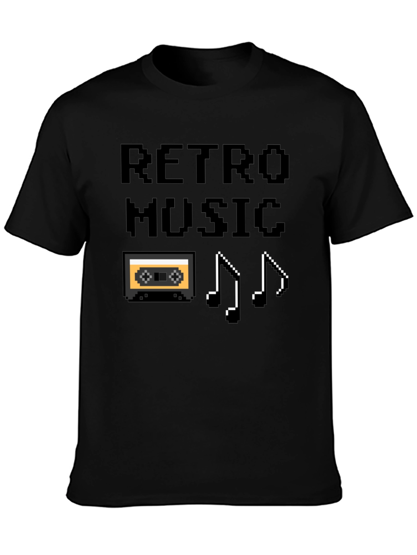 Retro Music Pixel Art Graphic T-Shirt
