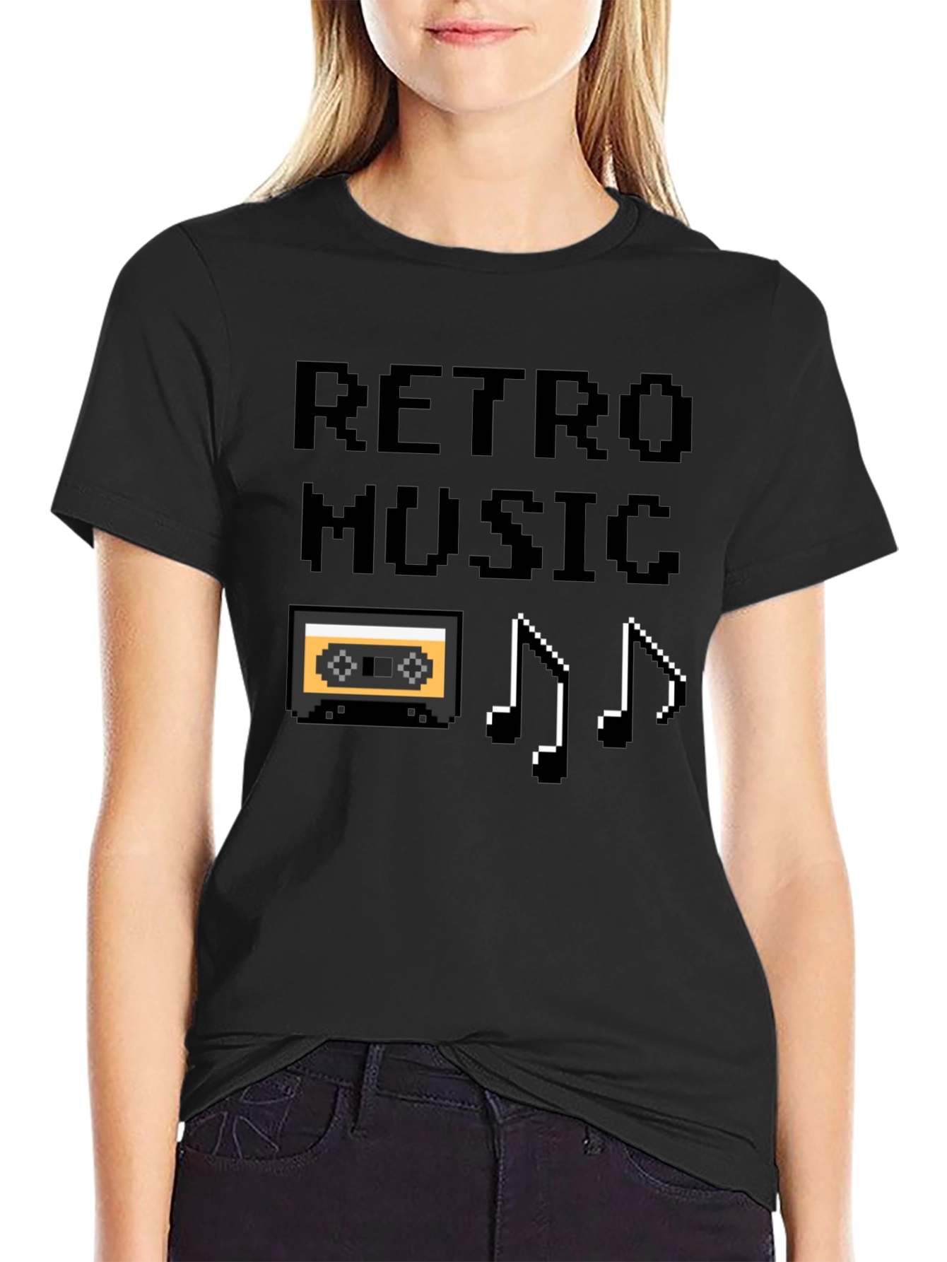 Retro Music Pixel Art Graphic T-Shirt