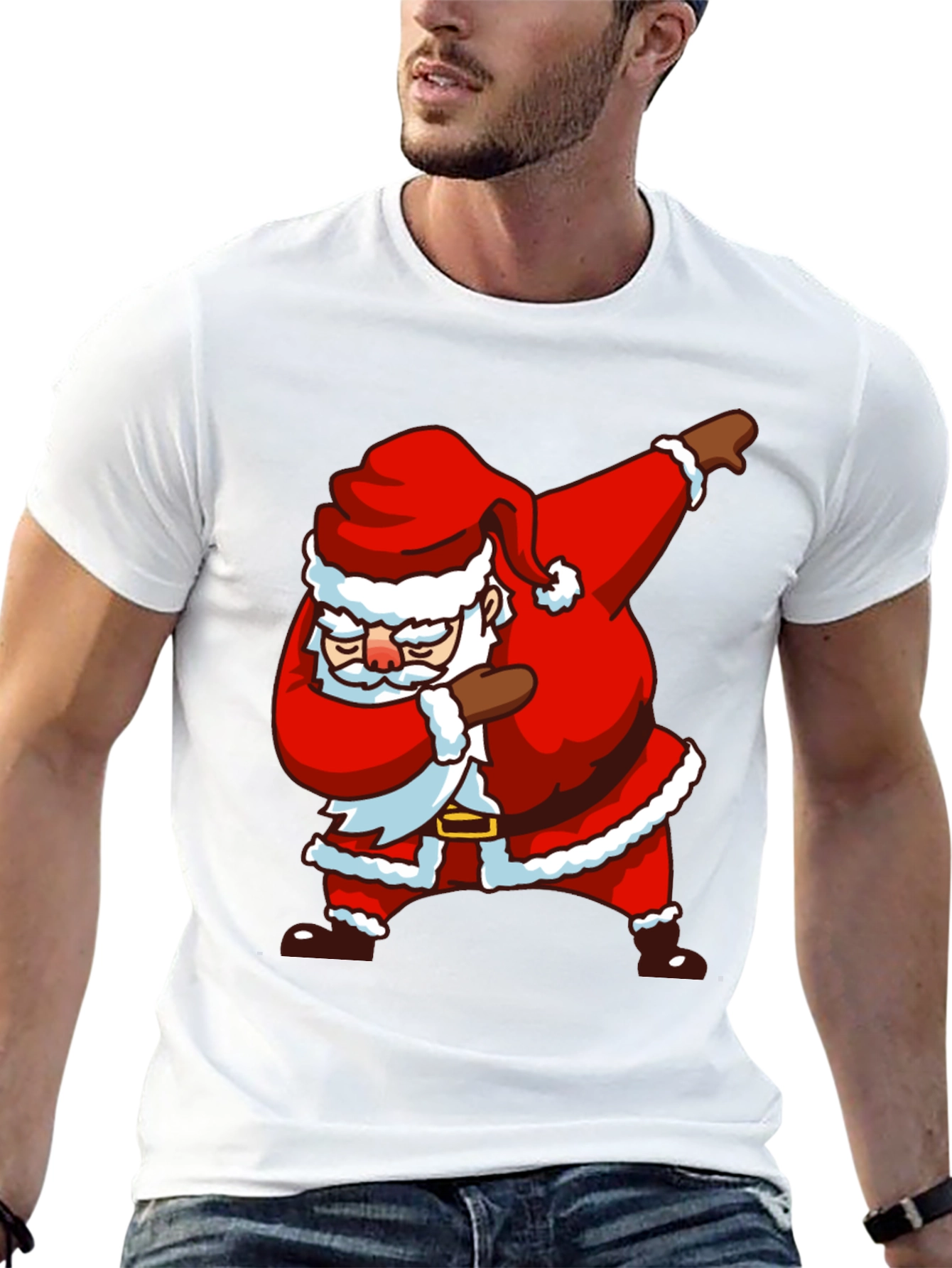 Dabbing Santa Black T-Shirt - Holiday Cheer