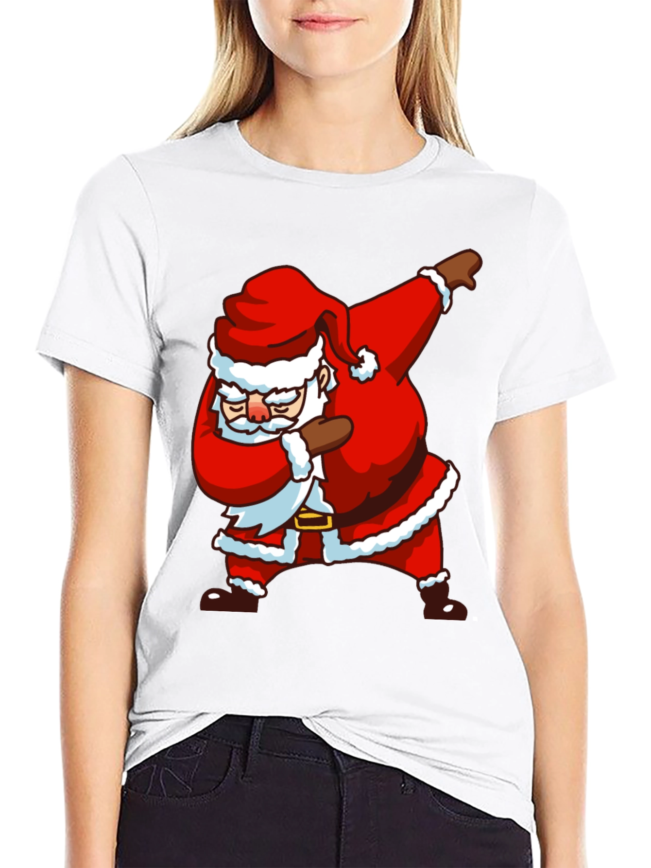 Dabbing Santa Black T-Shirt - Holiday Cheer