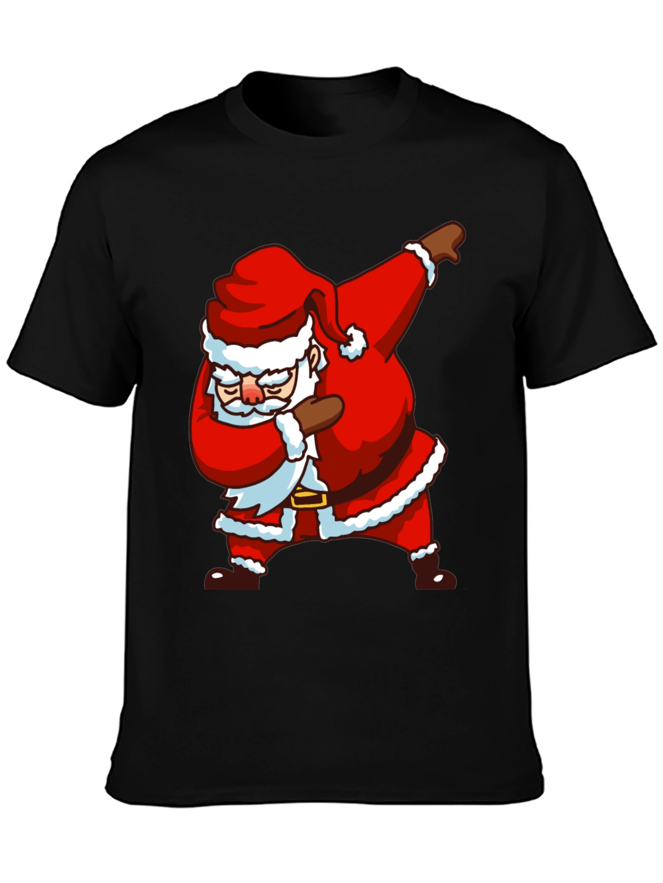 Dabbing Santa Black T-Shirt - Holiday Cheer