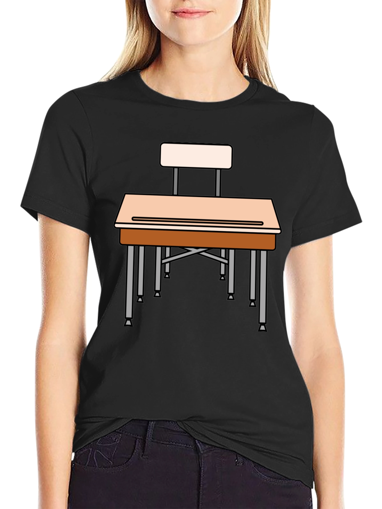 Novelty School Desk Graphic T-Shirt