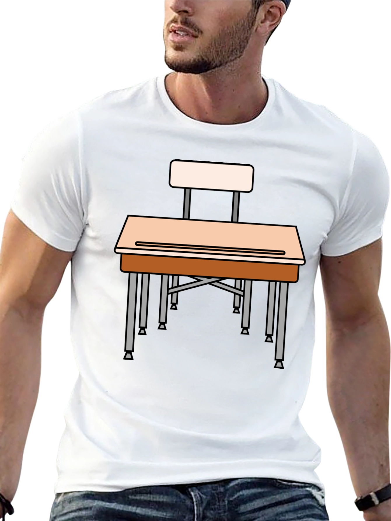 Novelty School Desk Graphic T-Shirt