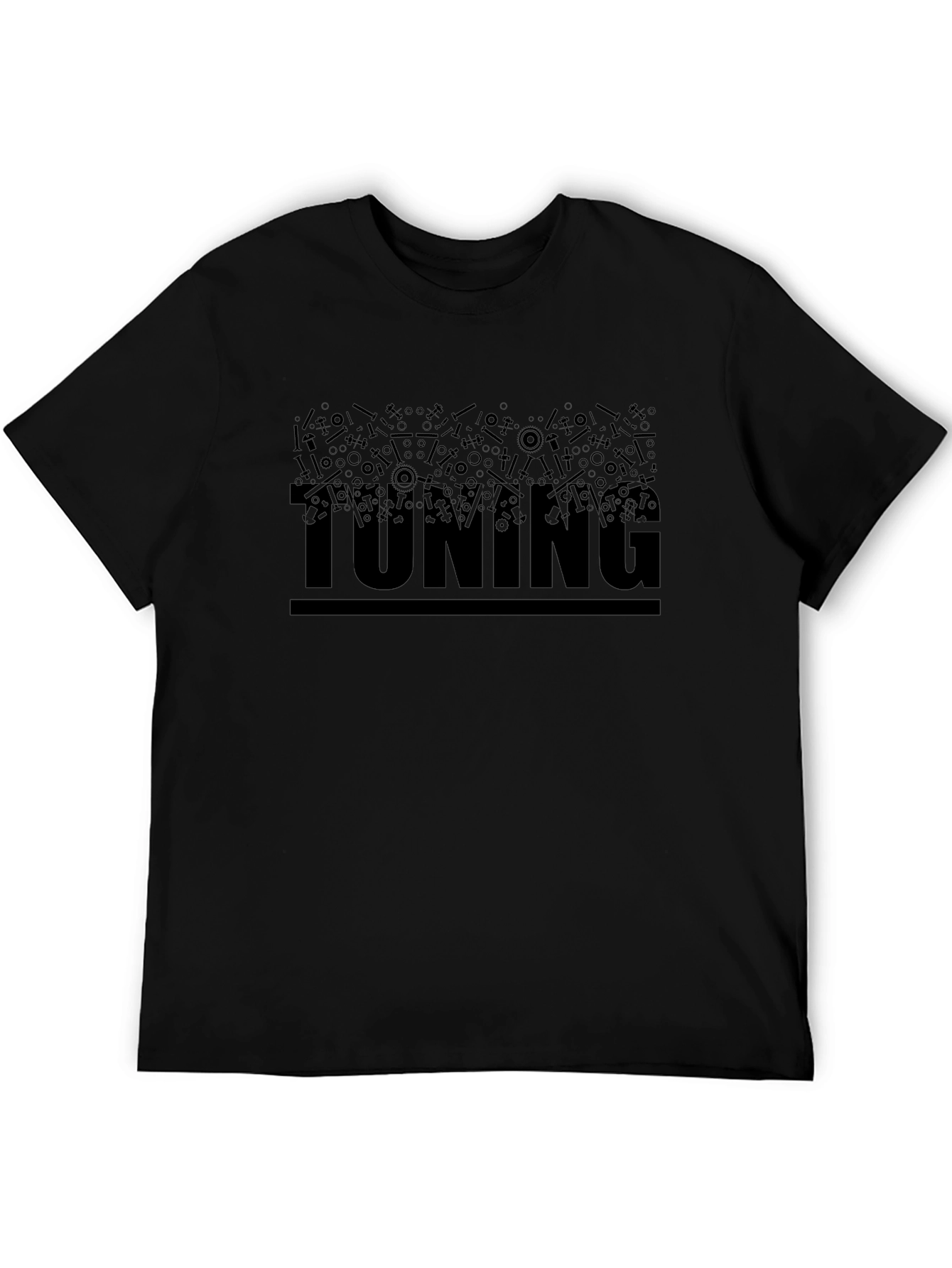 Tuning Graphic Print Black T-Shirt