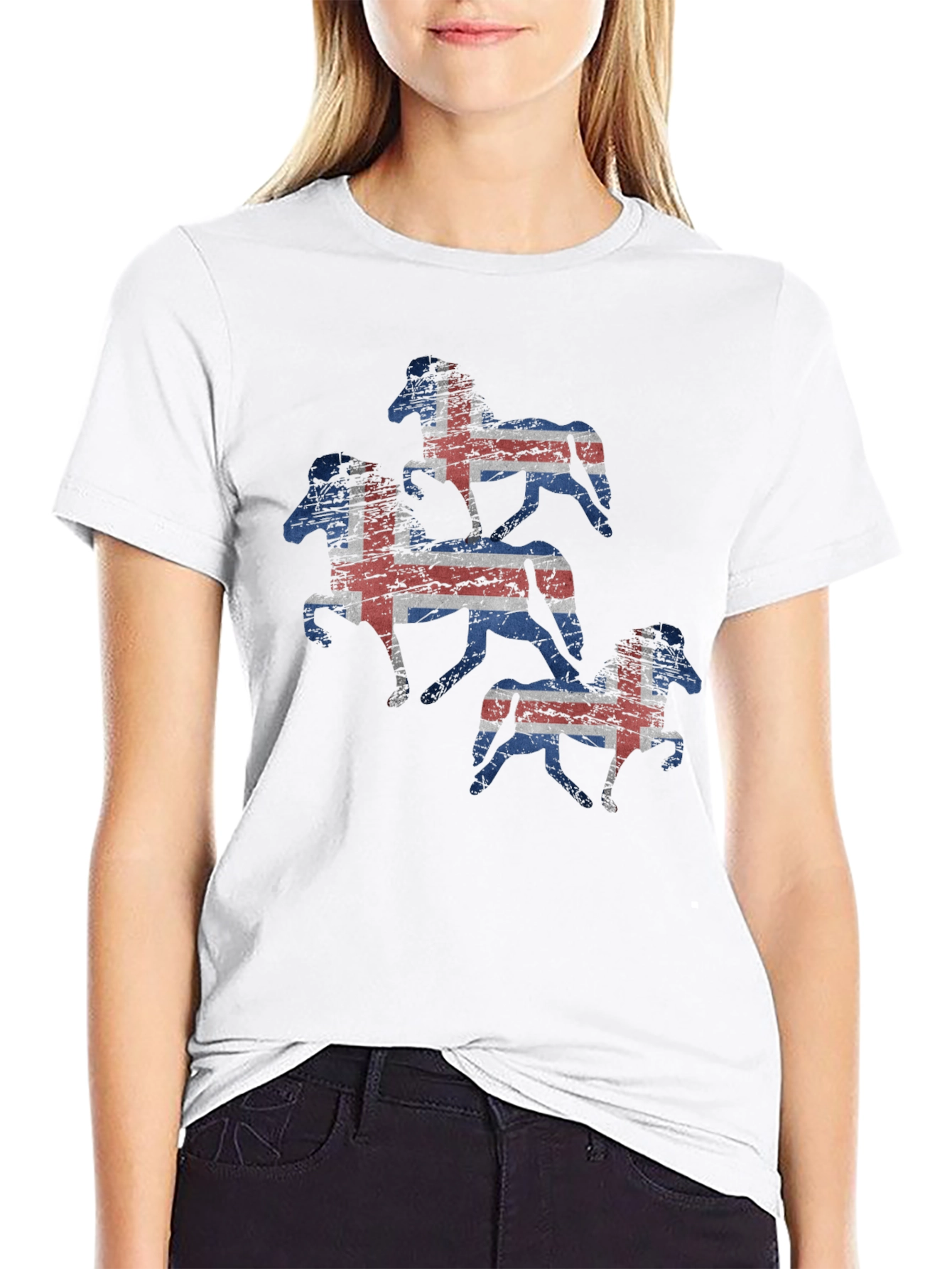 Icelandic Horse Flag T-Shirt - Black