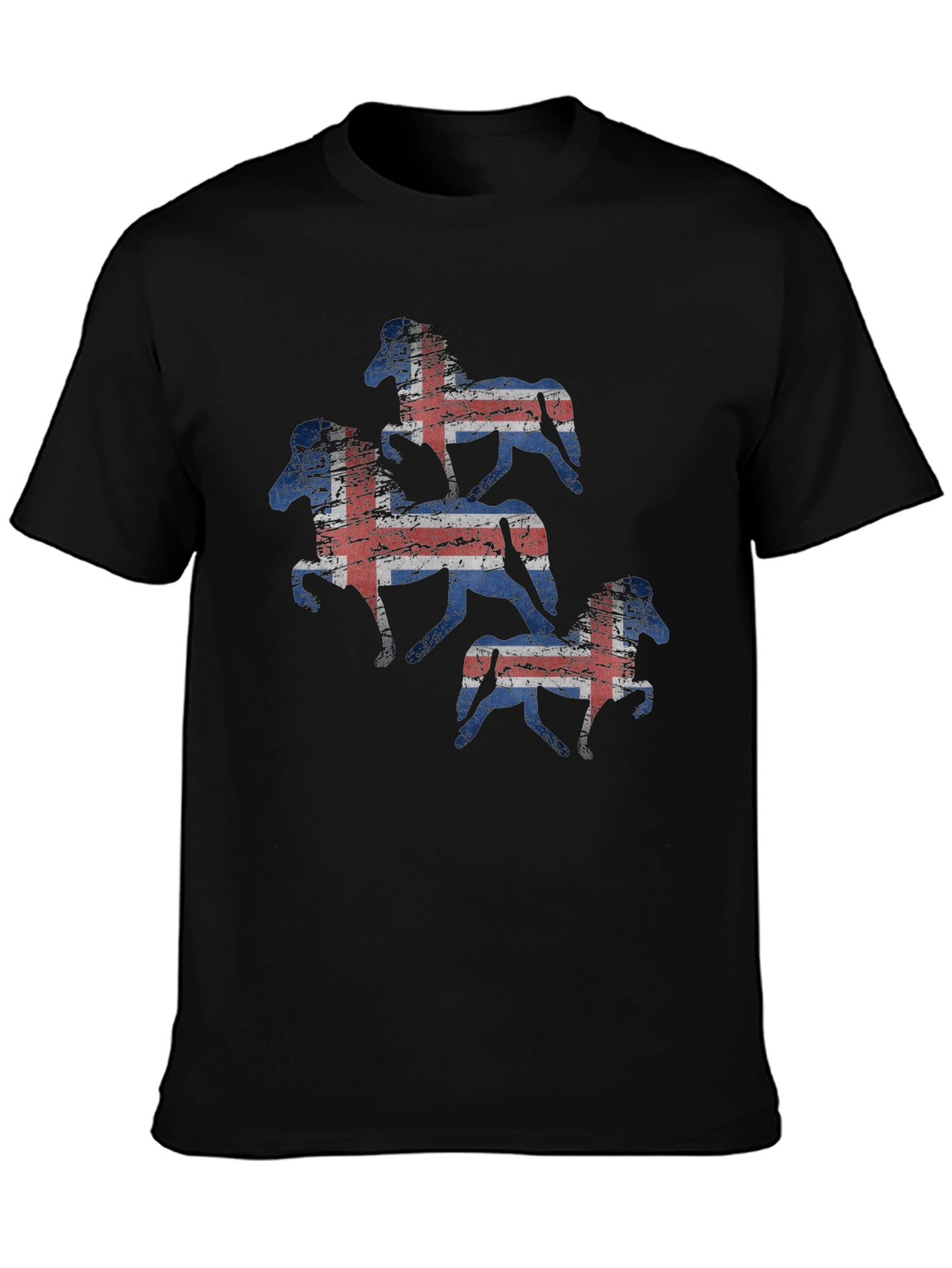 Icelandic Horse Flag T-Shirt - Black