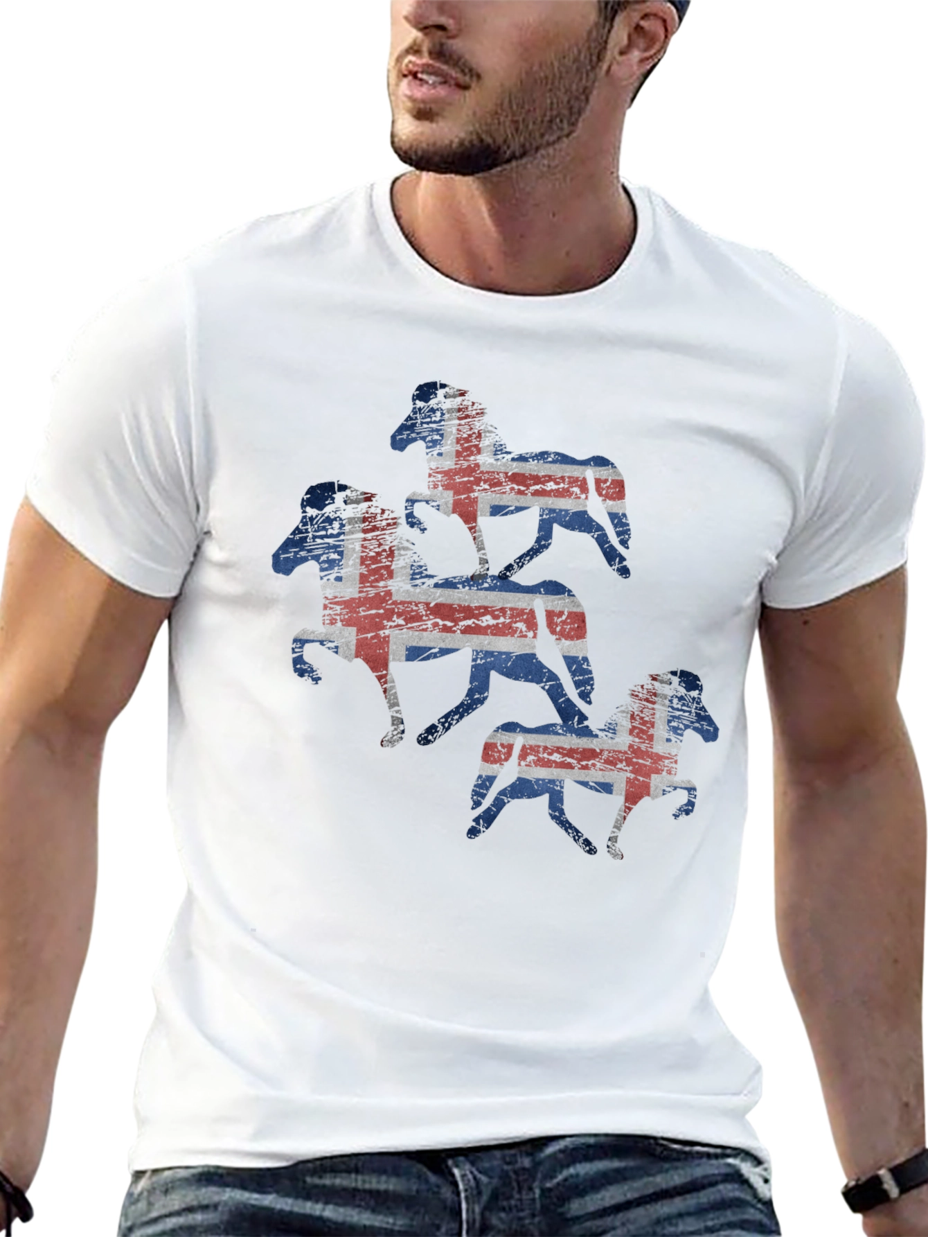 Icelandic Horse Flag T-Shirt - Black