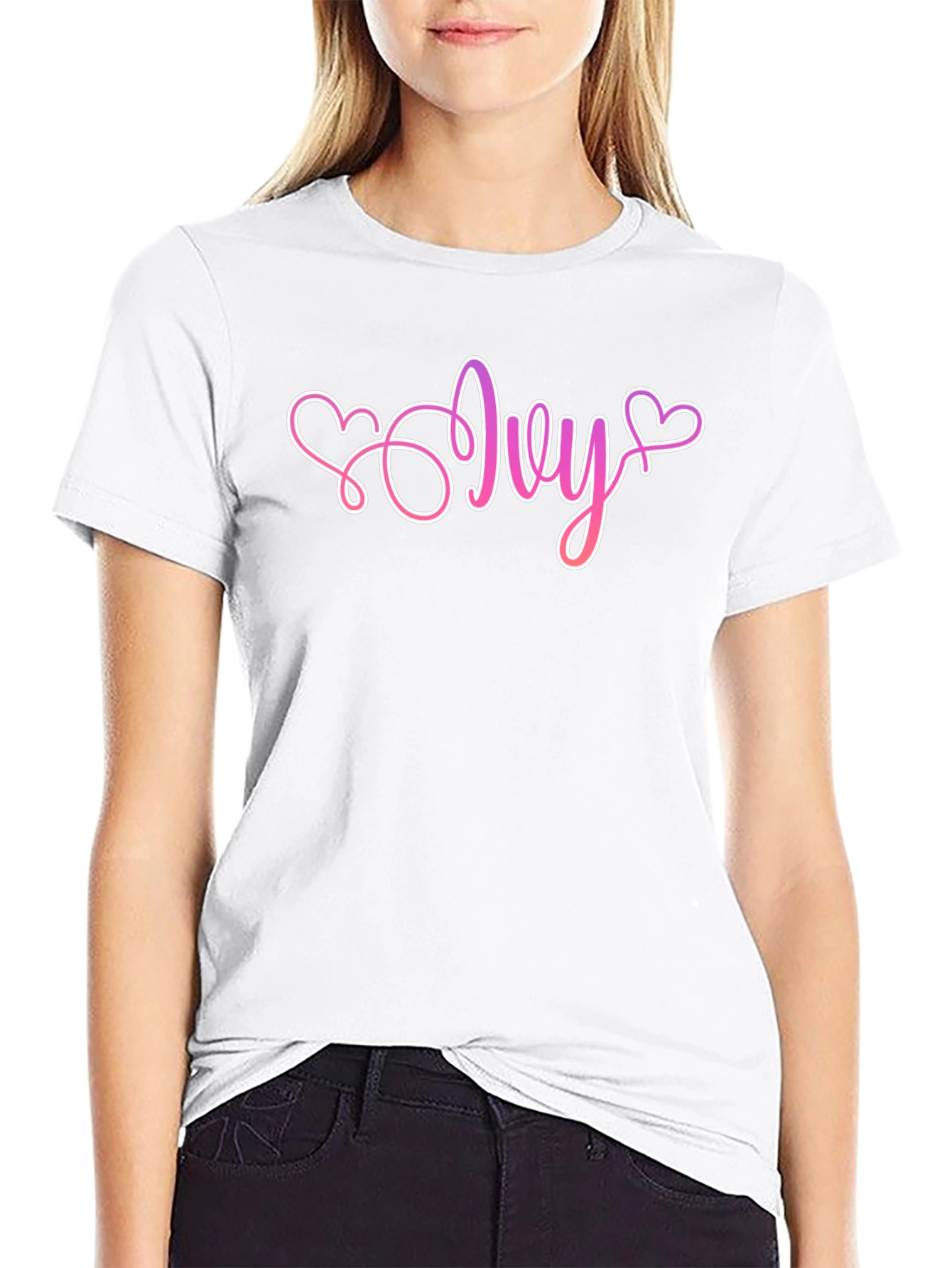 Ivy Heart Graphic Black T-Shirt