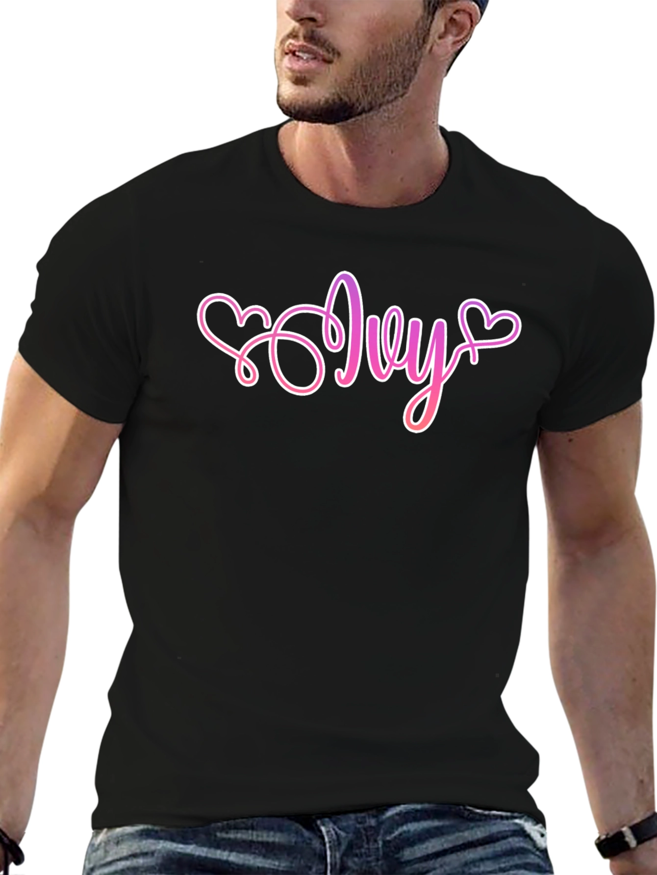 Ivy Heart Graphic Black T-Shirt