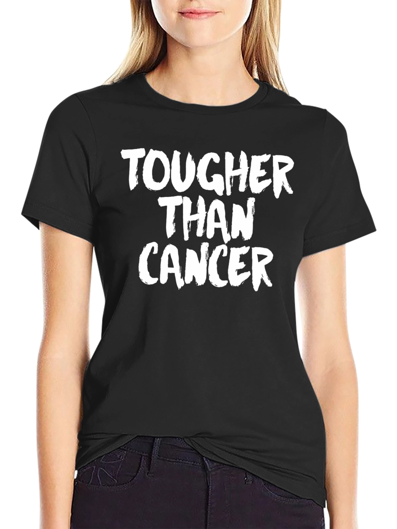Tougher Than Cancer Awareness T-Shirt - Black