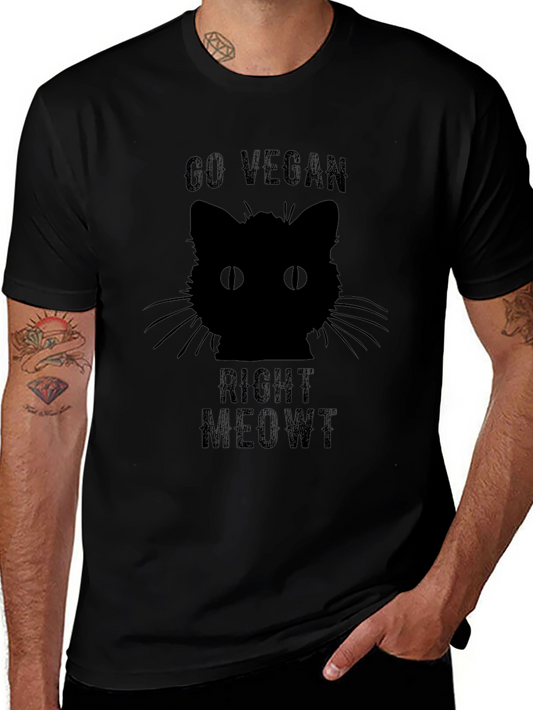 Go Vegan Right Meowt Cat T-Shirt