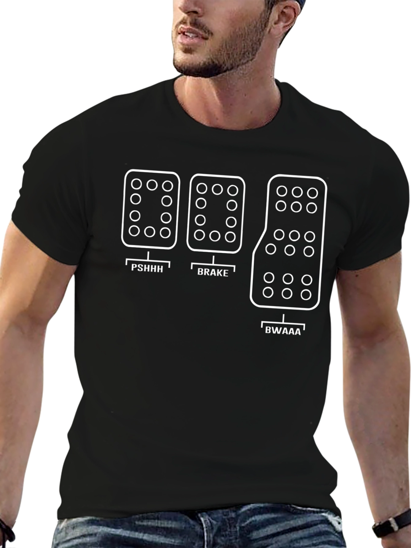 Funny Car Enthusiast T-Shirt: Three Pedal Design