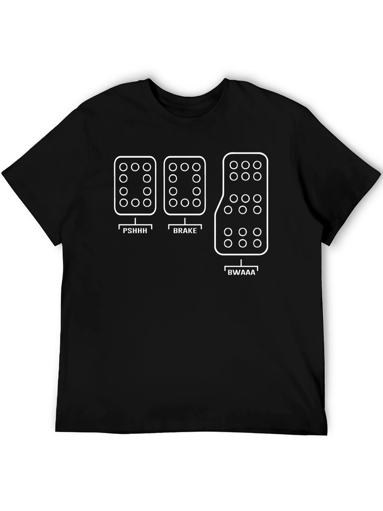 Funny Car Enthusiast T-Shirt: Three Pedal Design