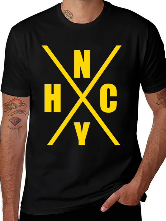 NHCY Graphic Tee - Black Cotton Casual Shirt