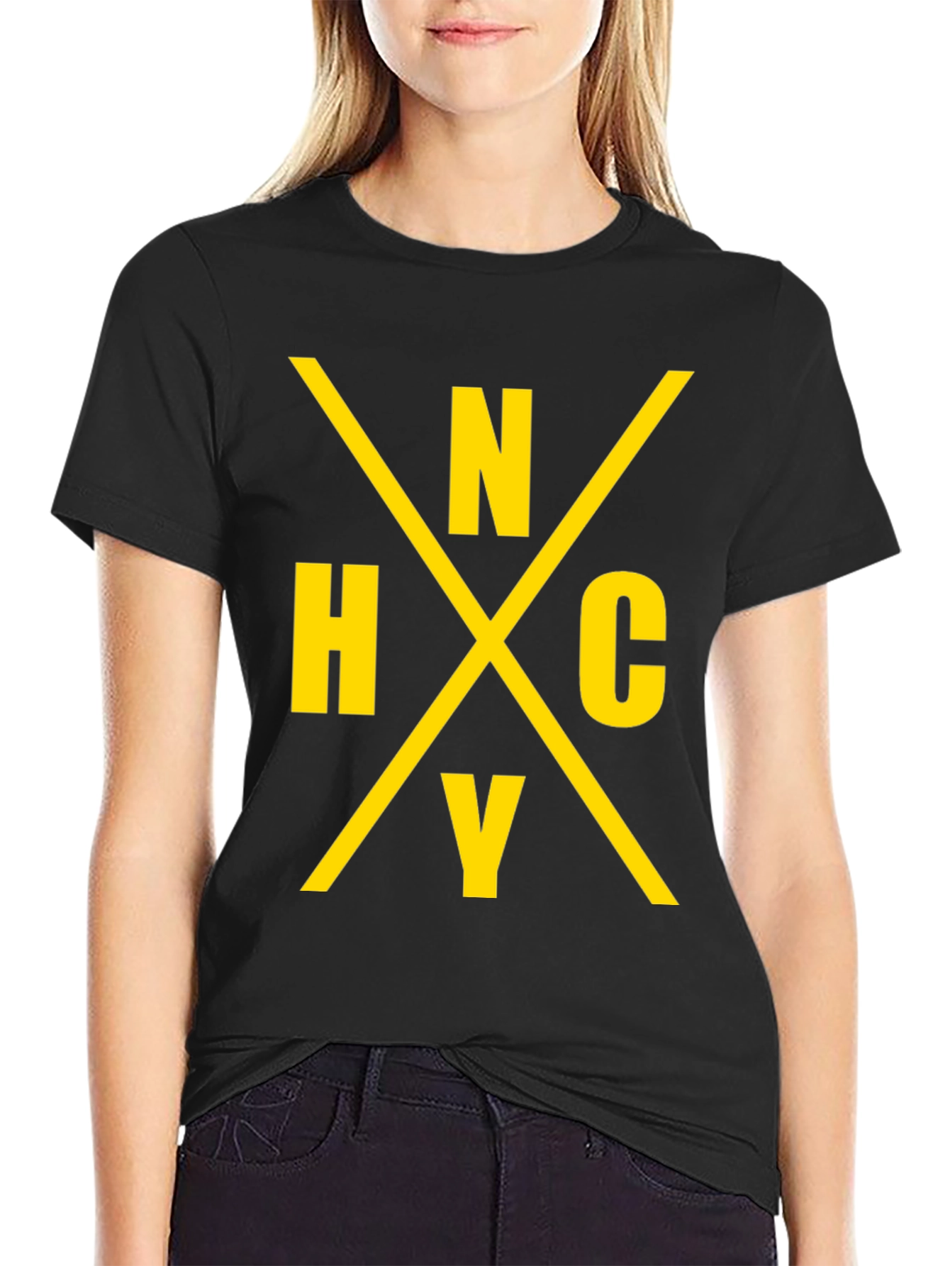 NHCY Graphic Tee - Black Cotton Casual Shirt