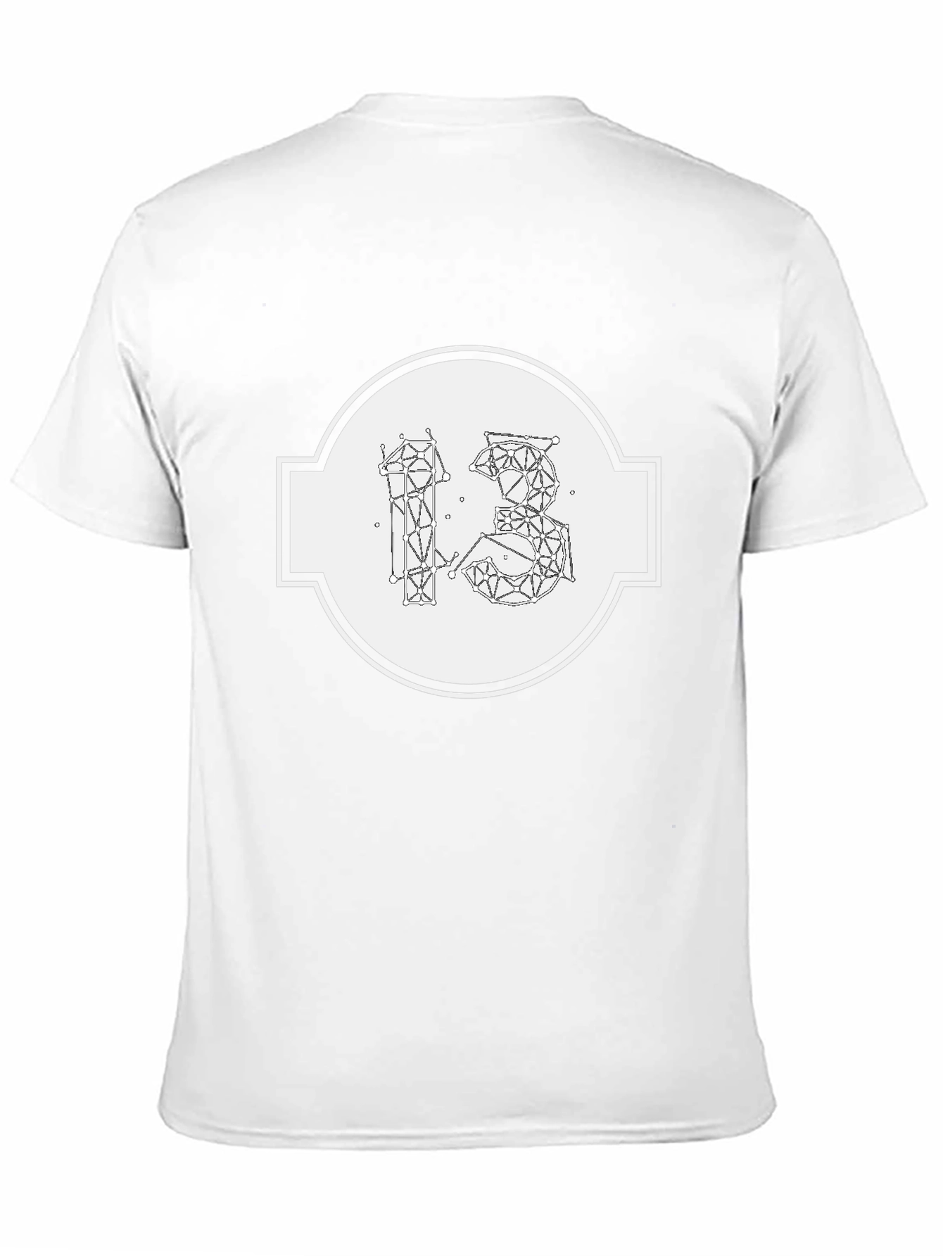 Geometric 13 Graphic Print Black T-Shirt