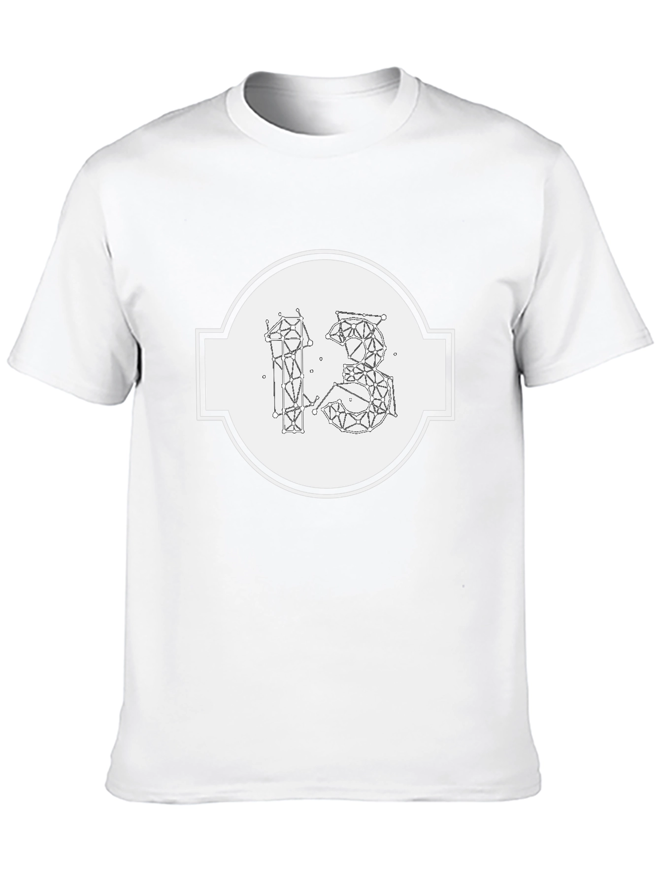 Geometric 13 Graphic Print Black T-Shirt