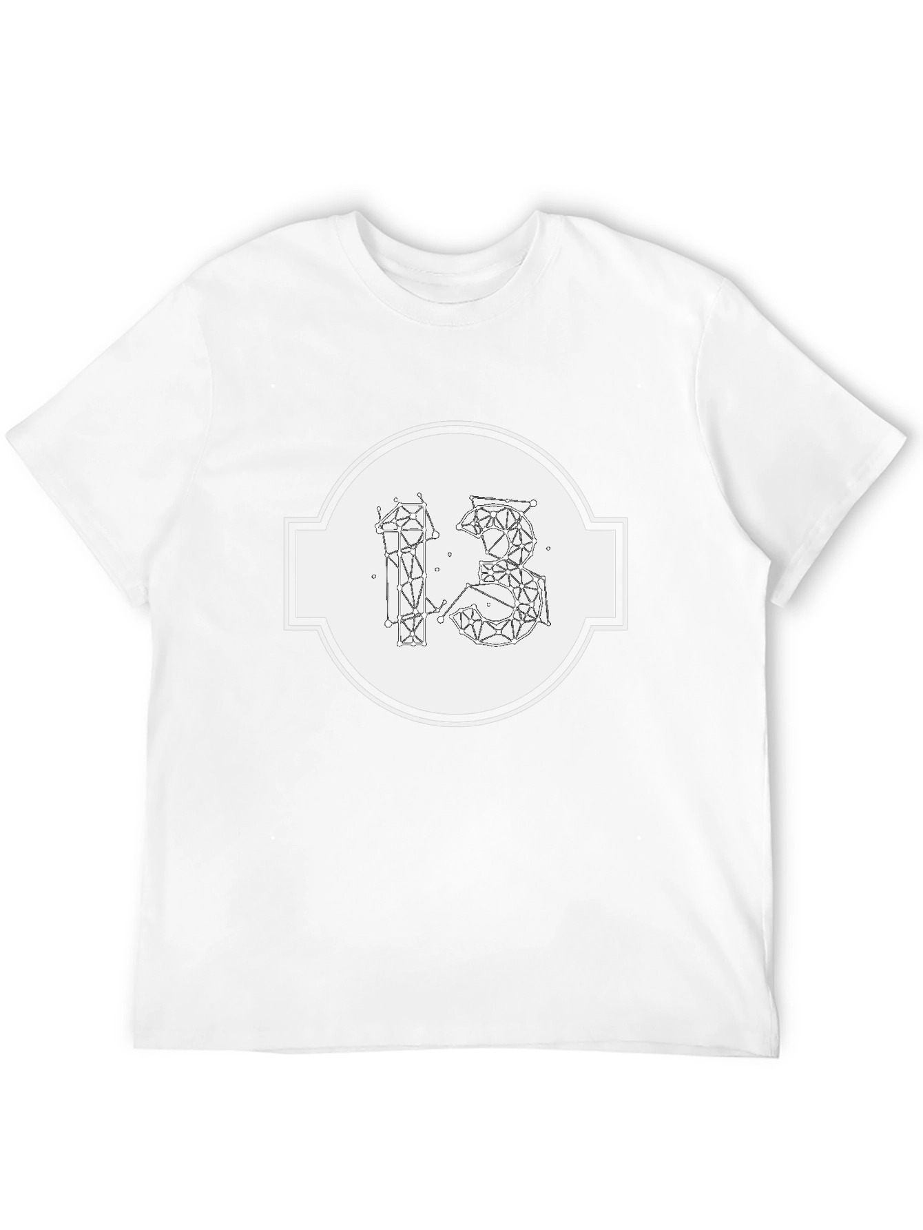 Geometric 13 Graphic Print Black T-Shirt