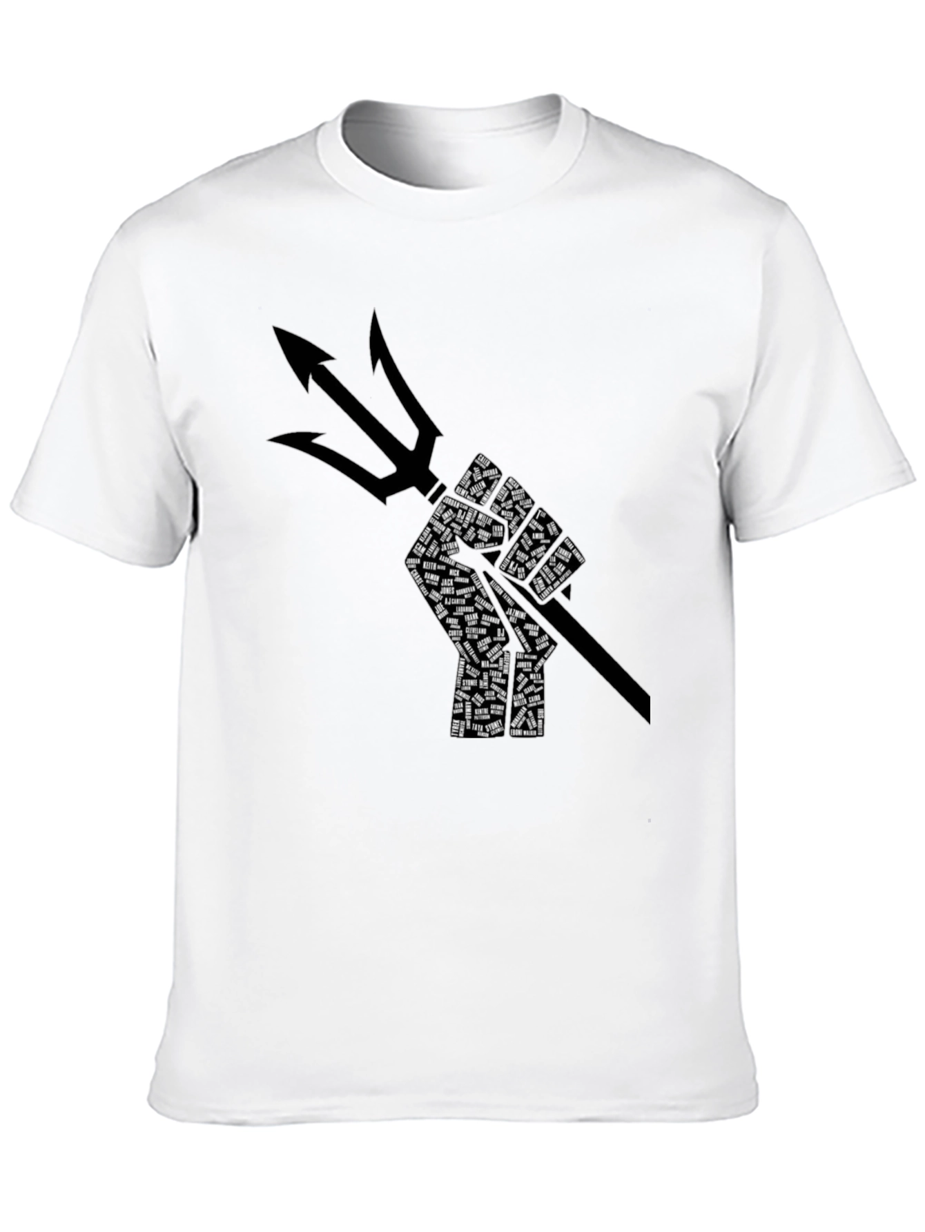 Poseidon Trident Fist Graphic Black T-Shirt