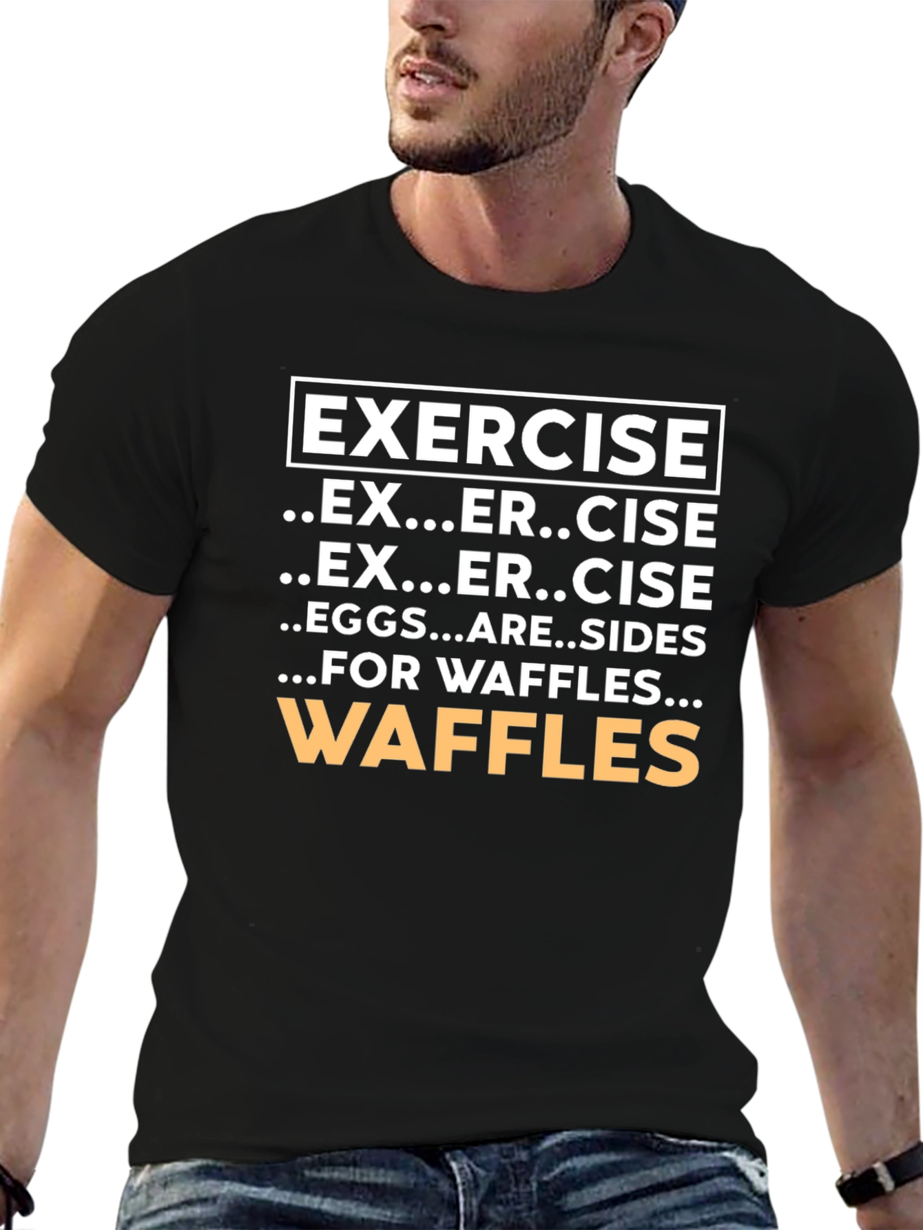 Funny Waffles and Exercise Graphic T-Shirt