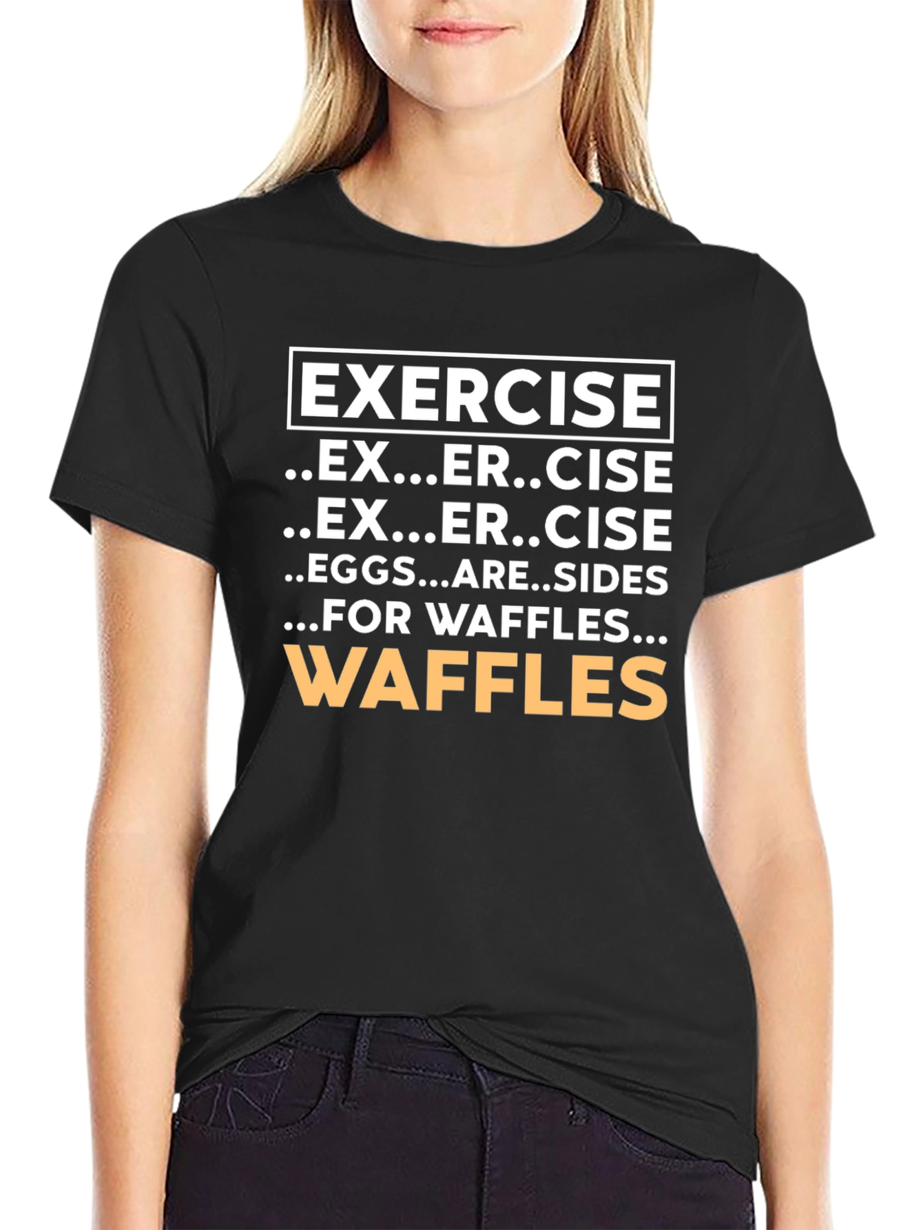 Funny Waffles and Exercise Graphic T-Shirt