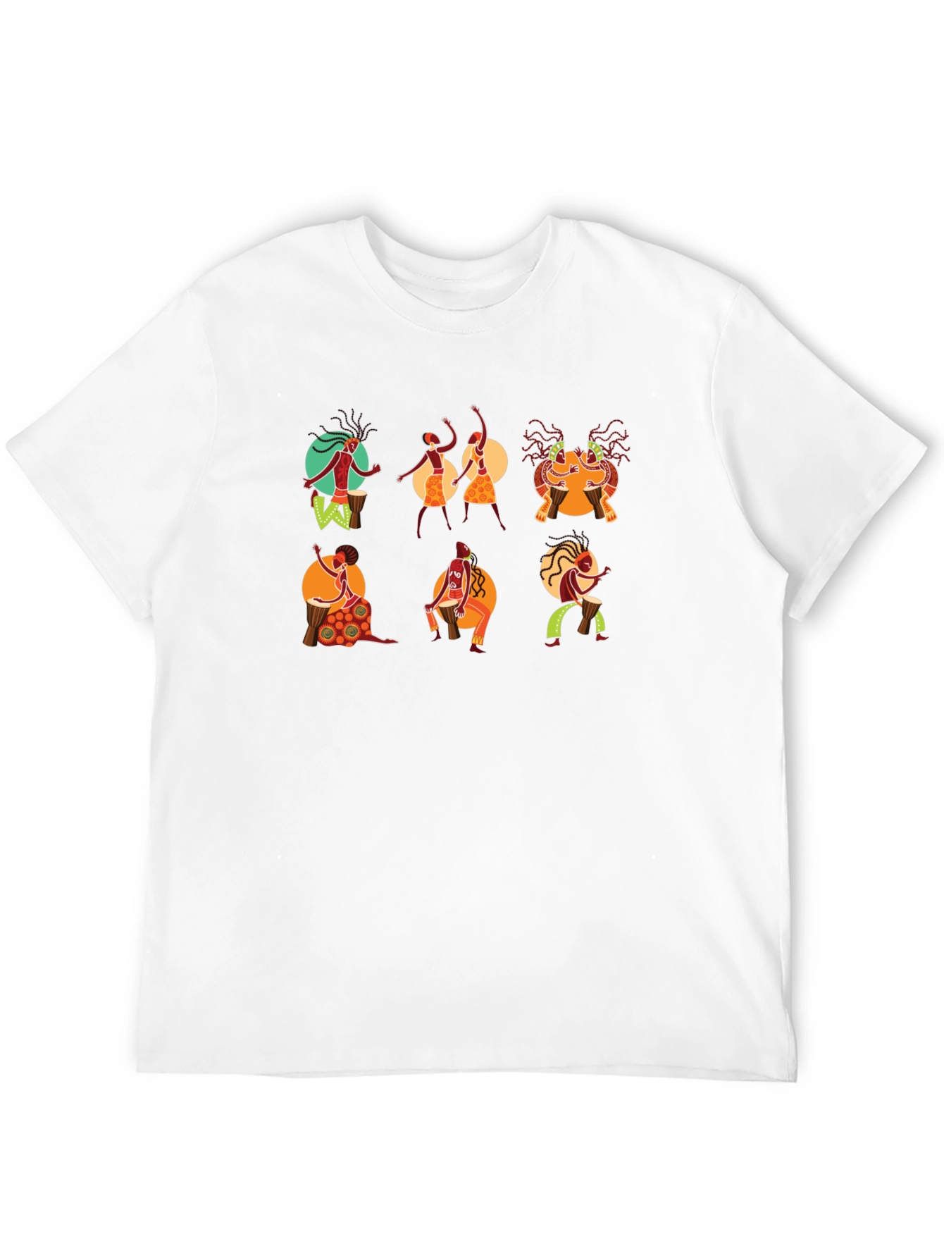 Tribal Drummer Graphic Black T-Shirt