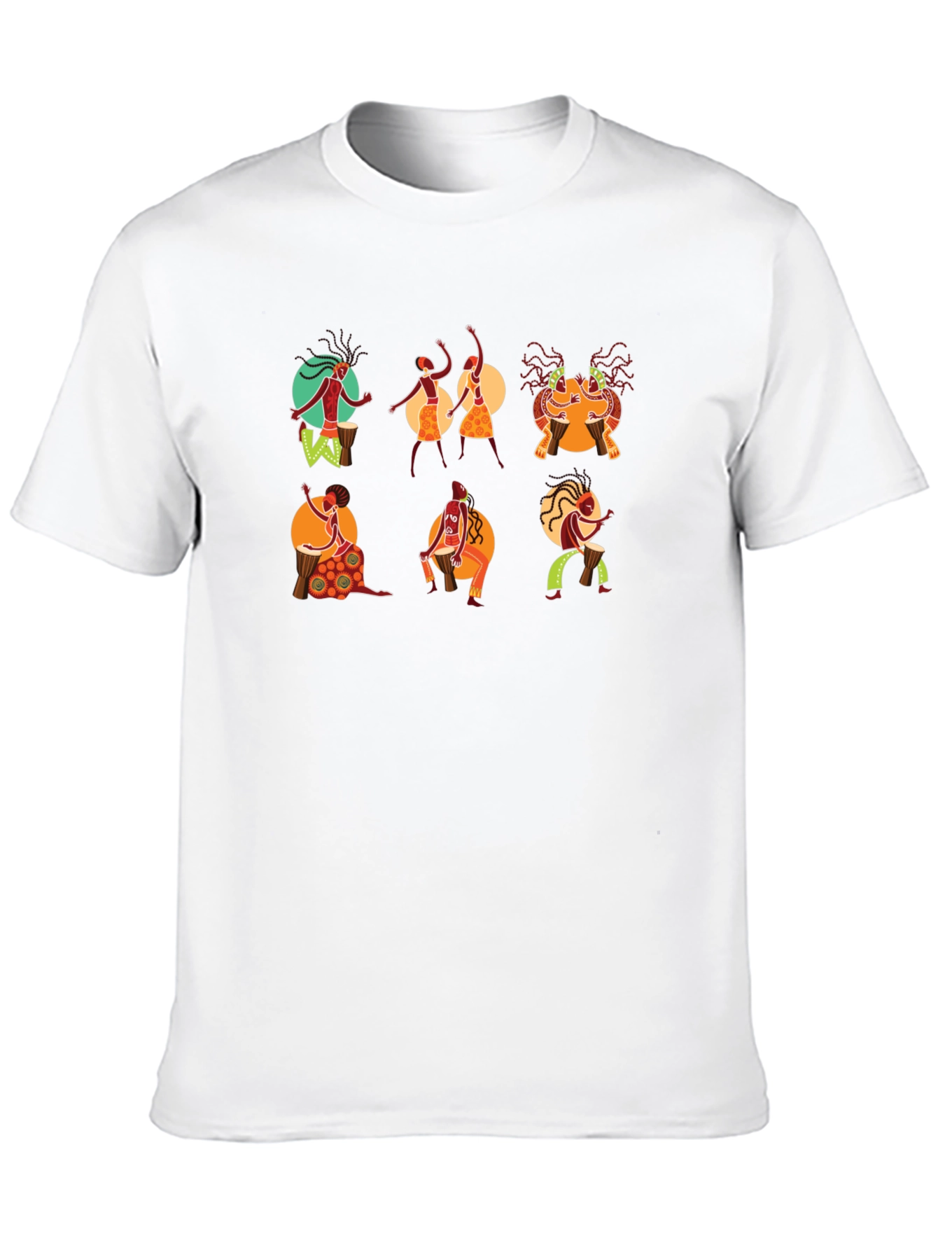 Tribal Drummer Graphic Black T-Shirt