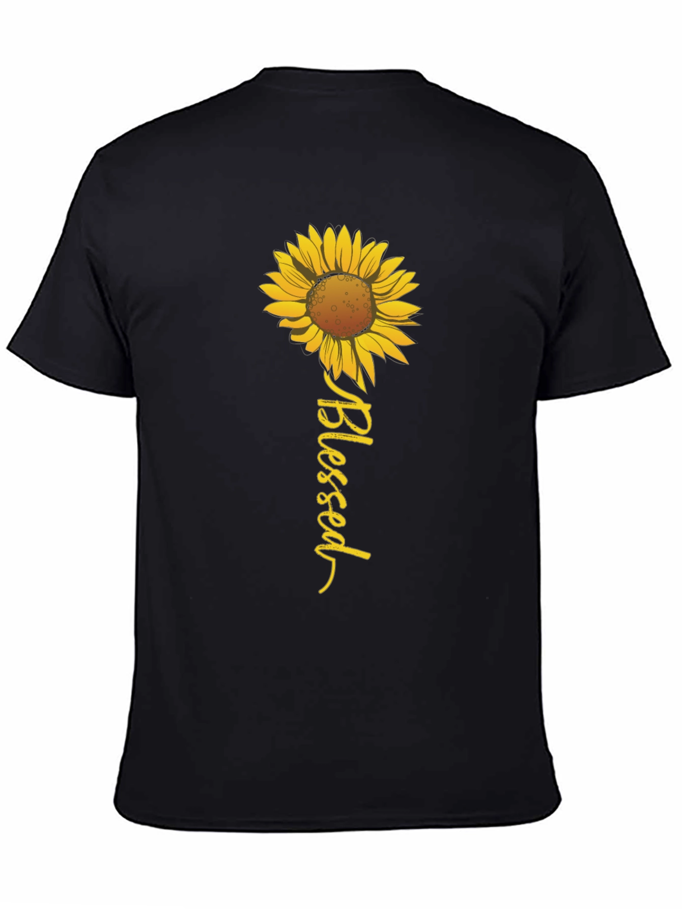 Blessed Sunflower Graphic Tee - Black