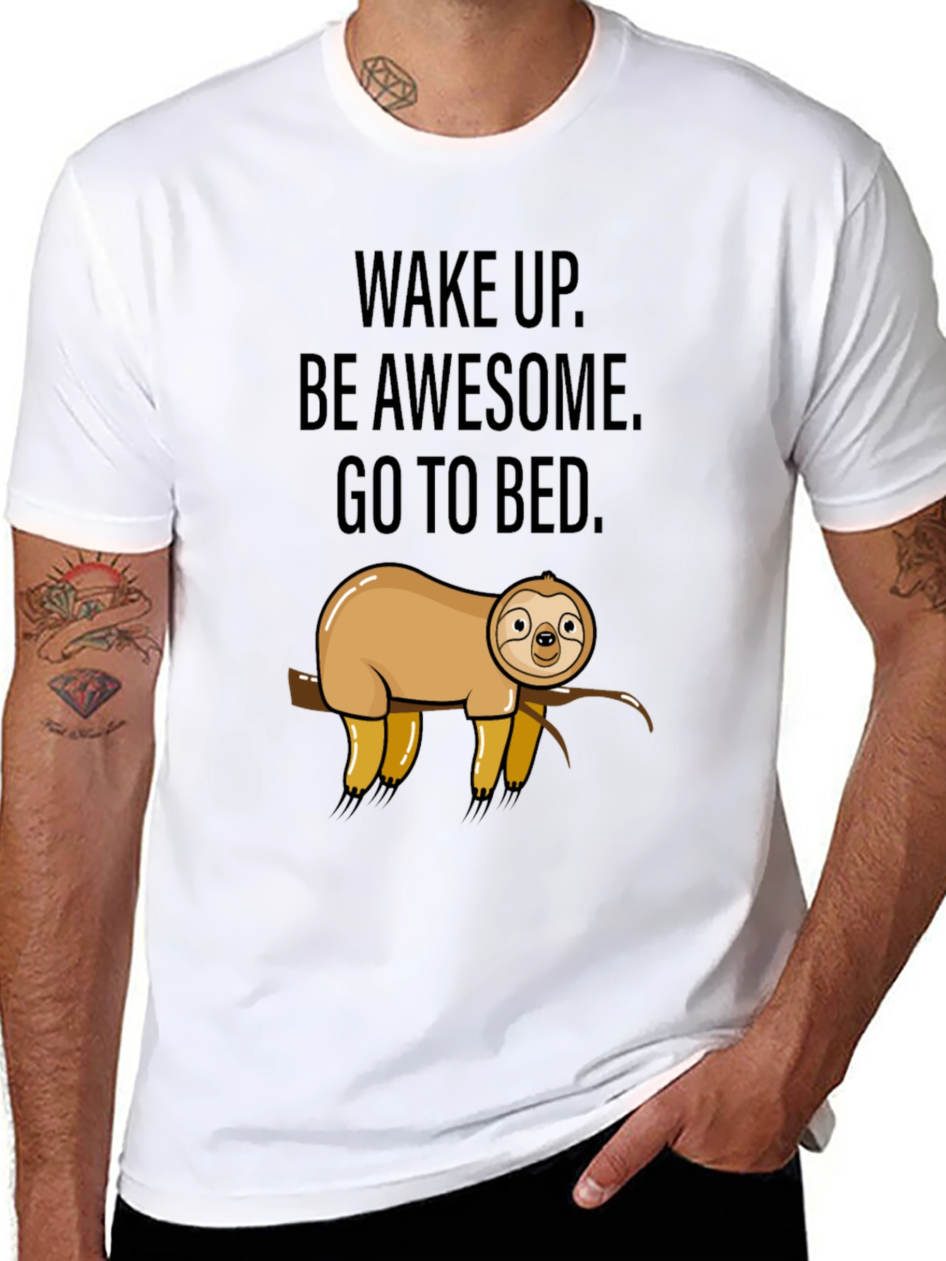 Funny Sloth Wake Up Graphic T-Shirt