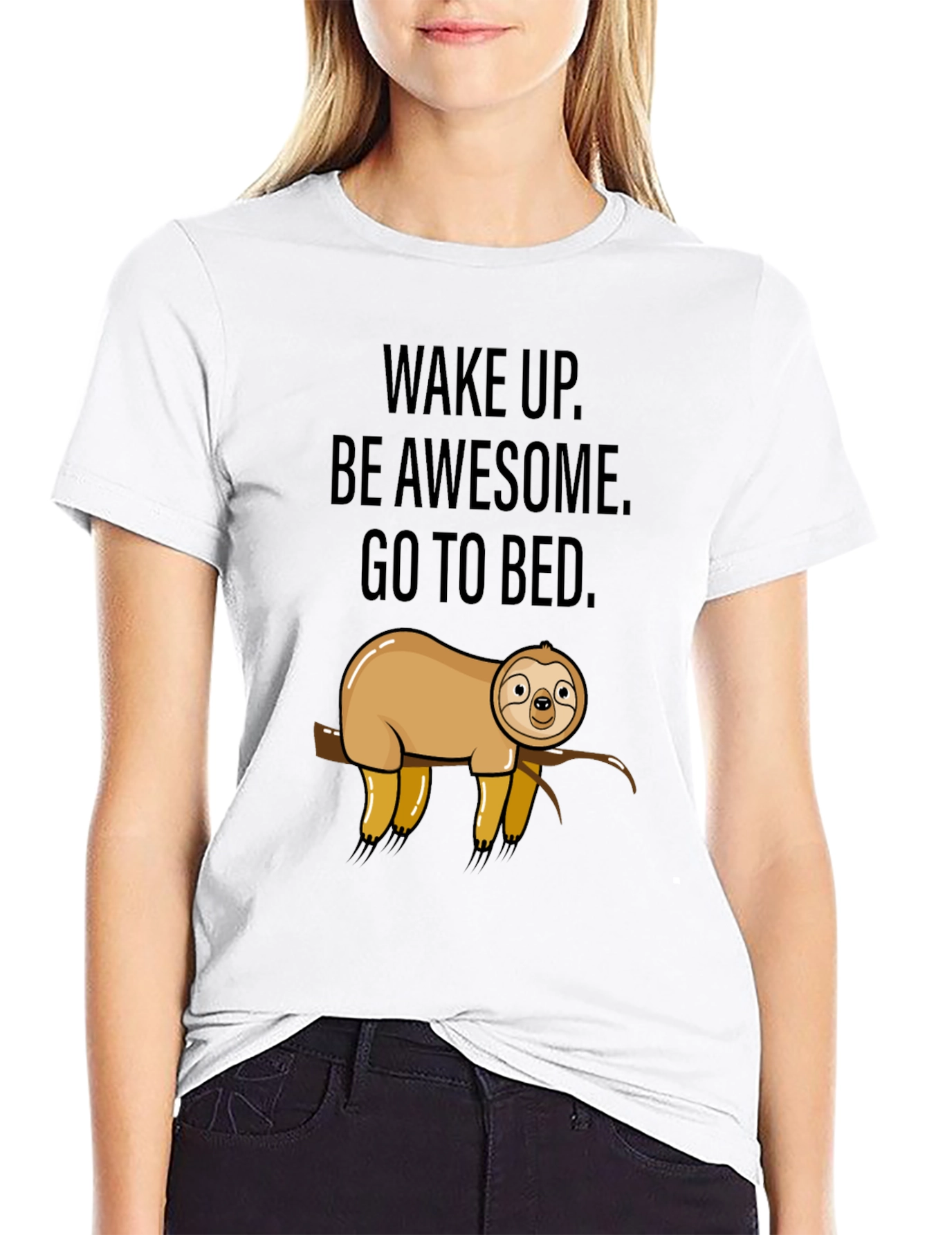 Funny Sloth Wake Up Graphic T-Shirt