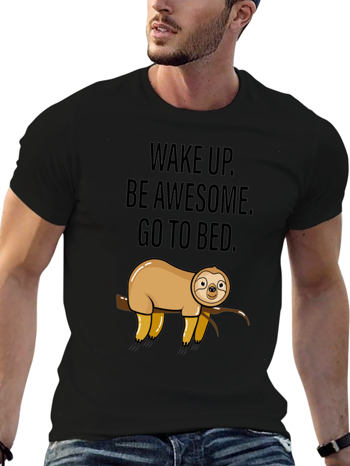 Funny Sloth Wake Up Graphic T-Shirt