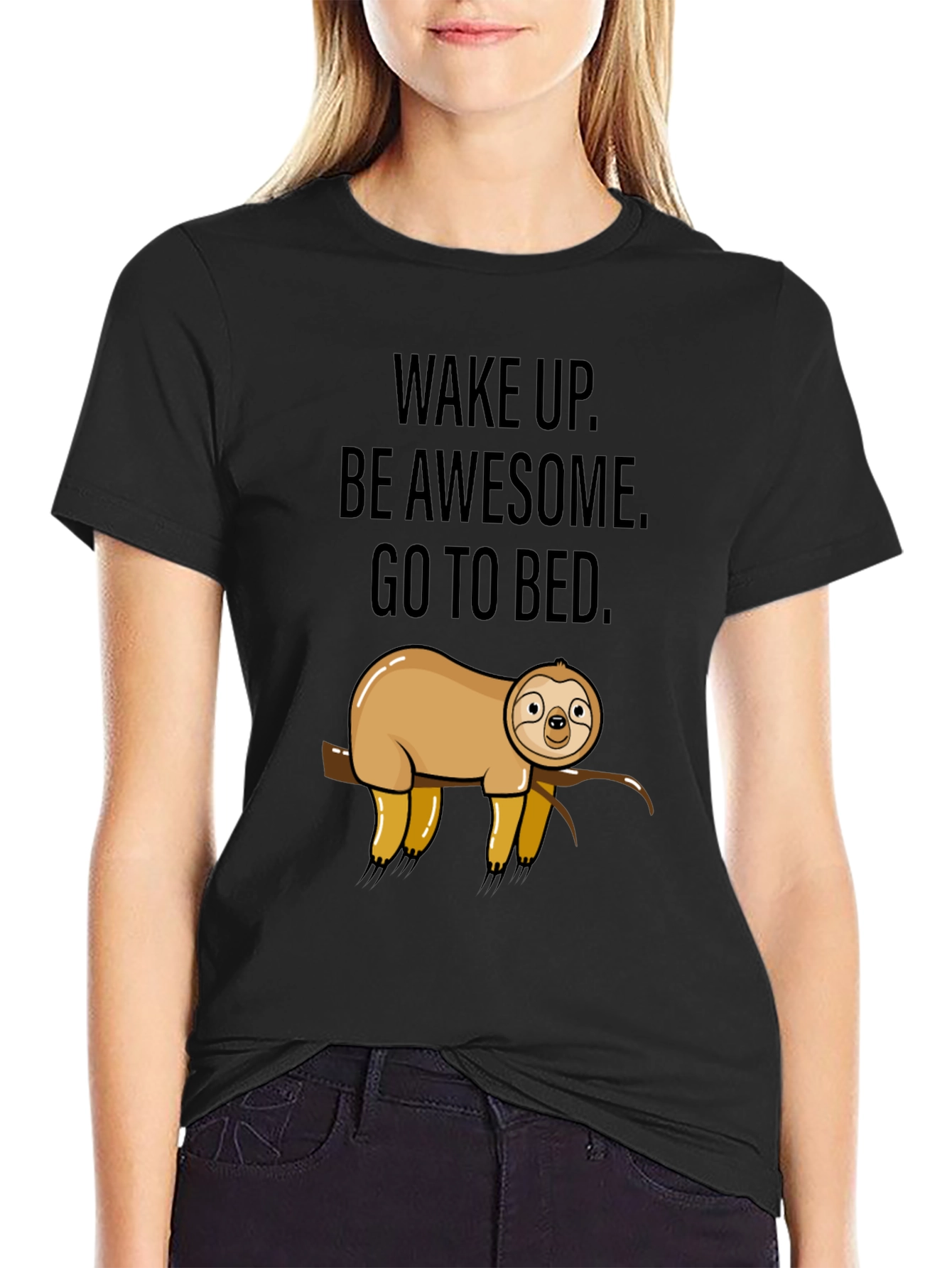Funny Sloth Wake Up Graphic T-Shirt