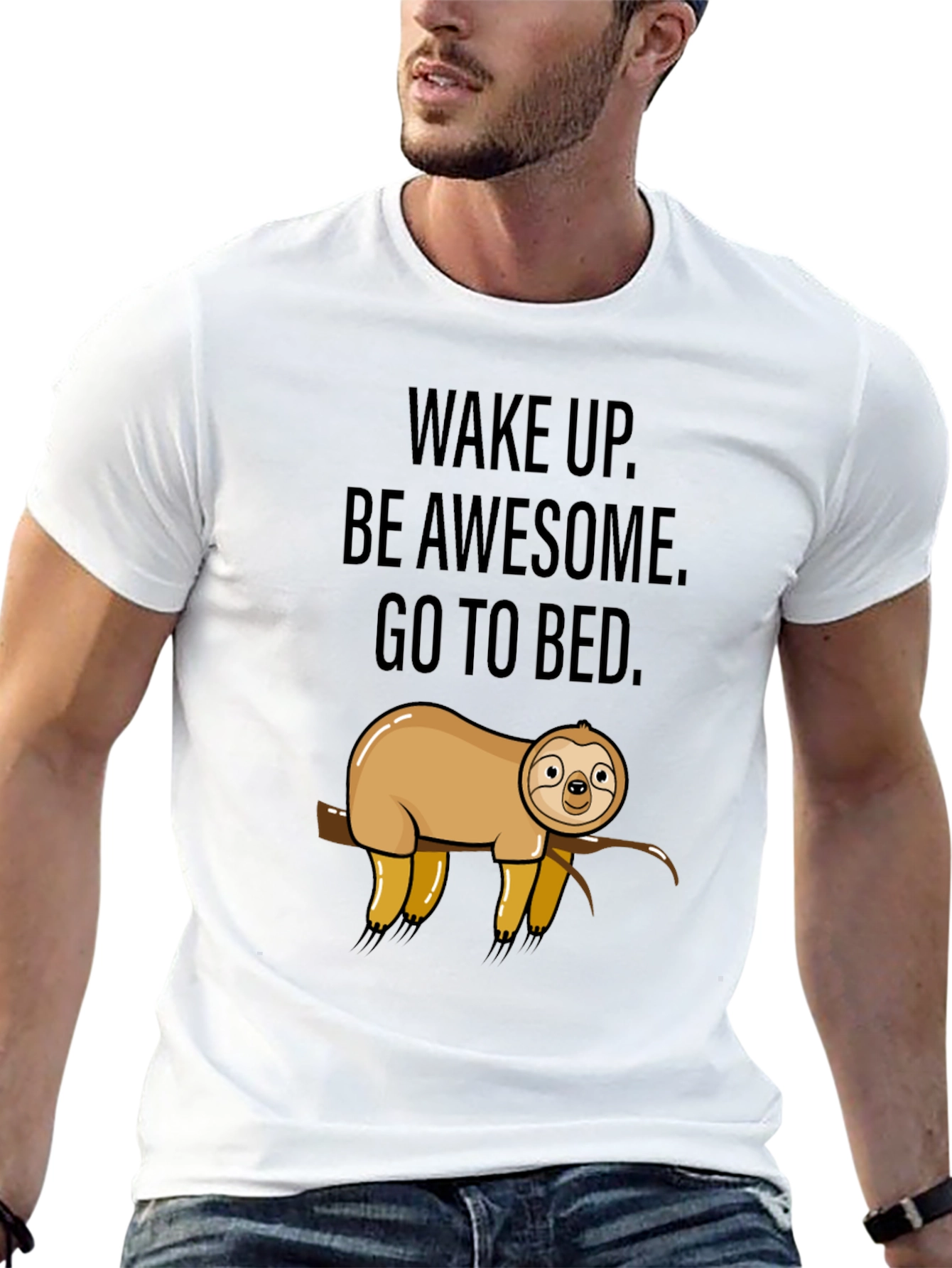 Funny Sloth Wake Up Graphic T-Shirt
