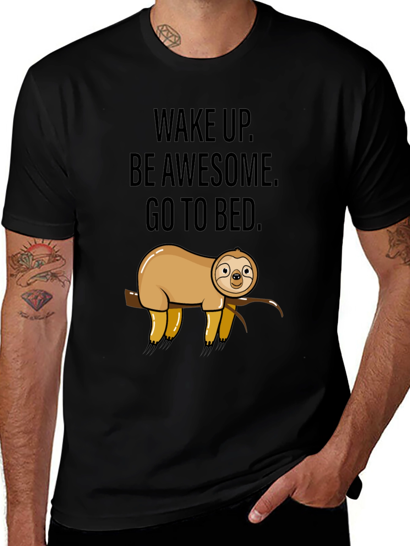 Funny Sloth Wake Up Graphic T-Shirt
