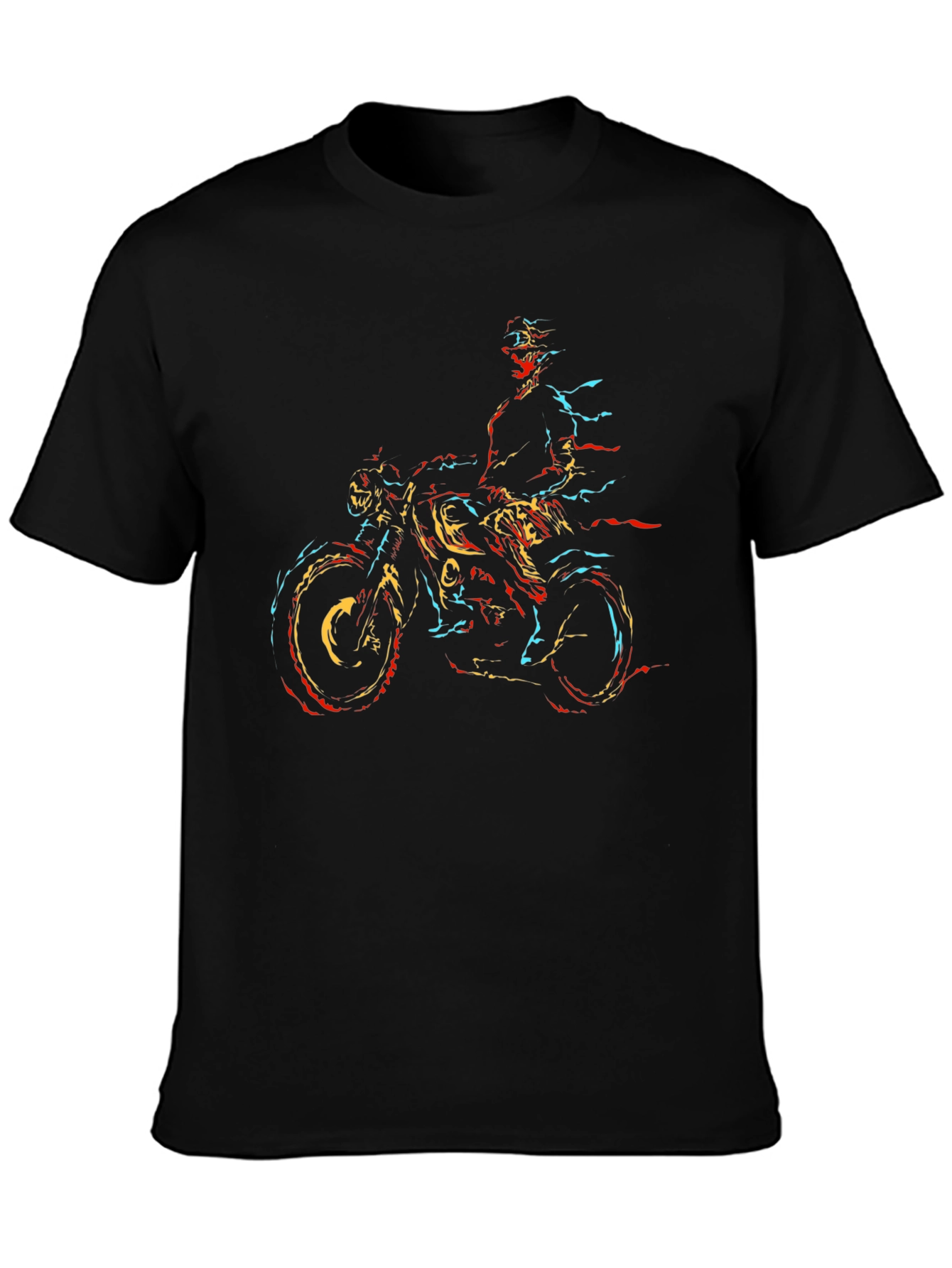 Motorcycle Rider Graphic Black T-Shirt