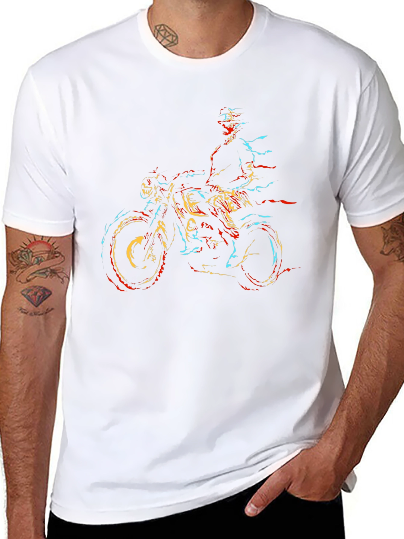 Motorcycle Rider Graphic Black T-Shirt