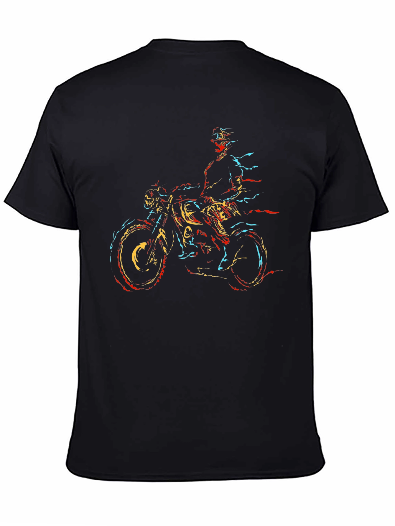 Motorcycle Rider Graphic Black T-Shirt