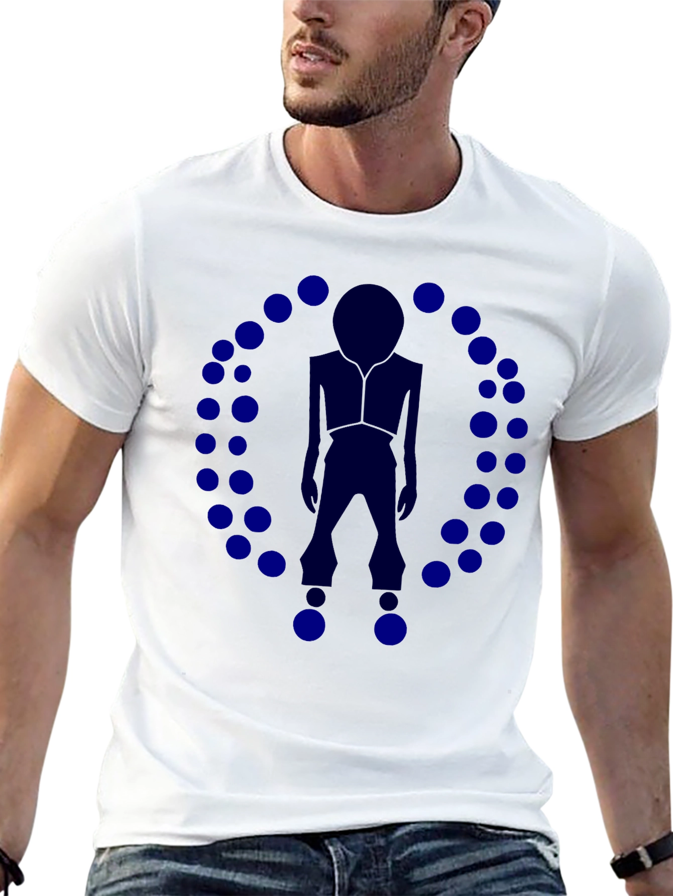 Abstract Circle Man Graphic T-Shirt - Black