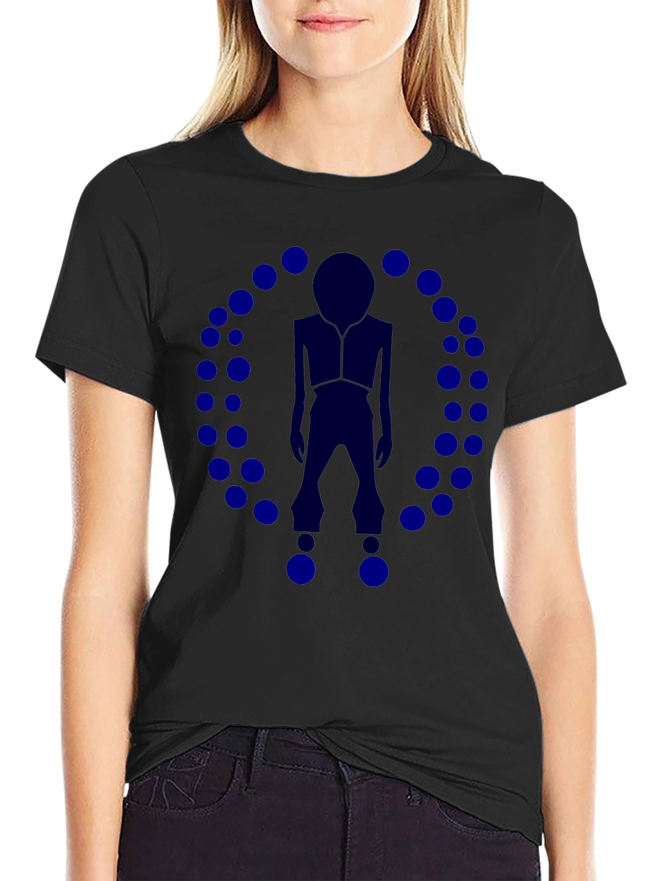 Abstract Circle Man Graphic T-Shirt - Black