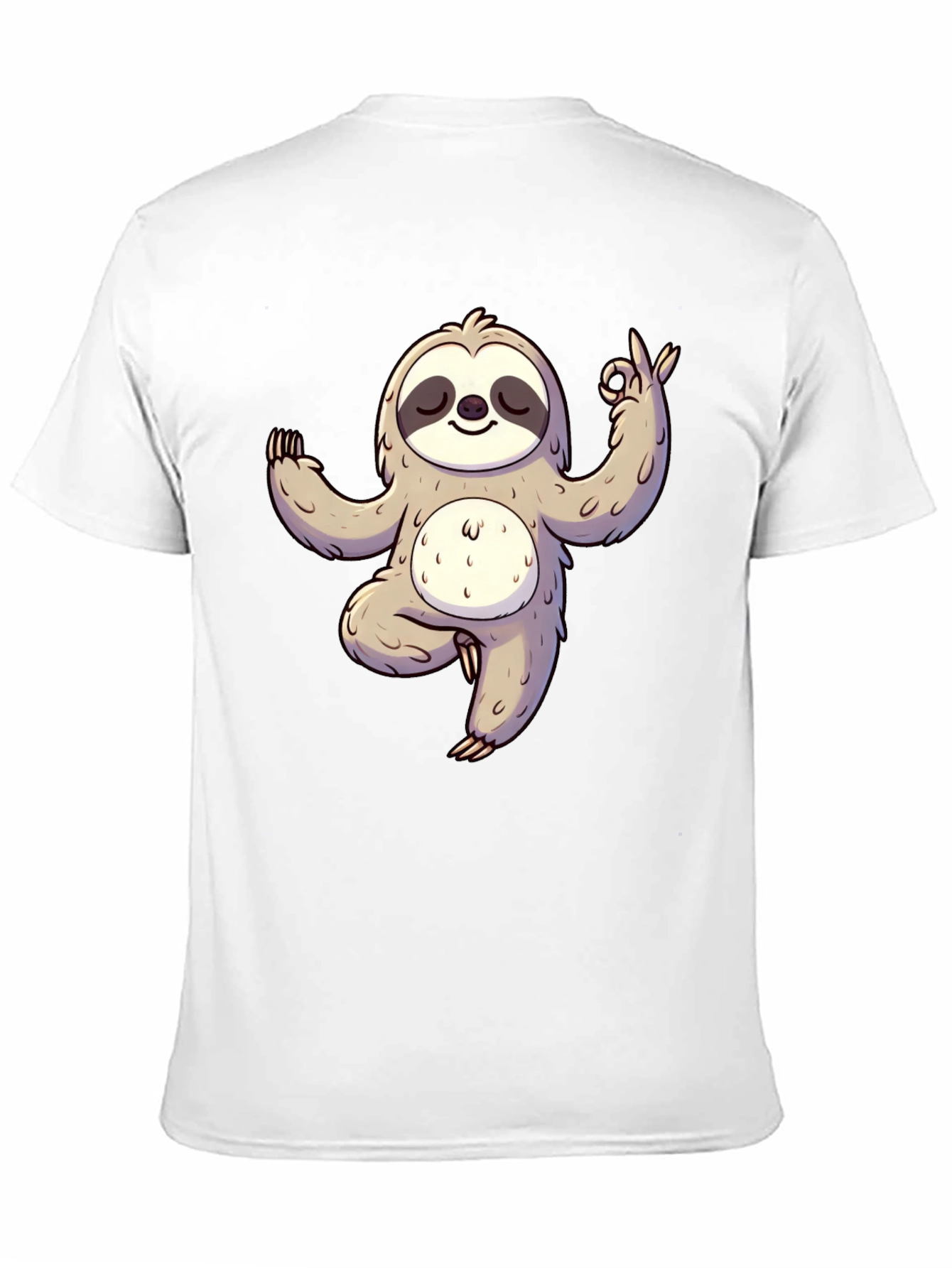 Yoga Sloth Graphic Tee - Black Cotton T-Shirt