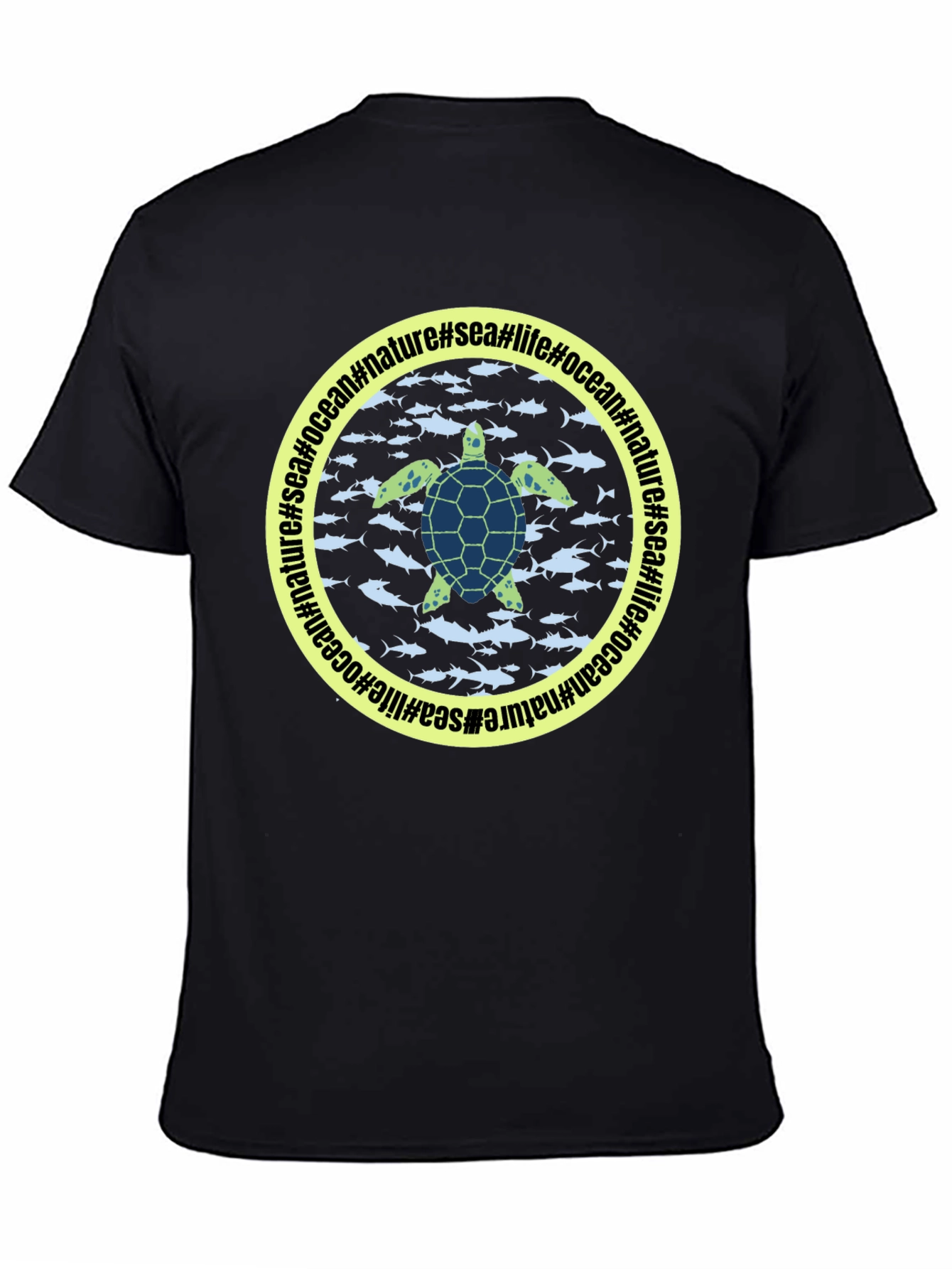 Sea Turtle Graphic Black T-Shirt