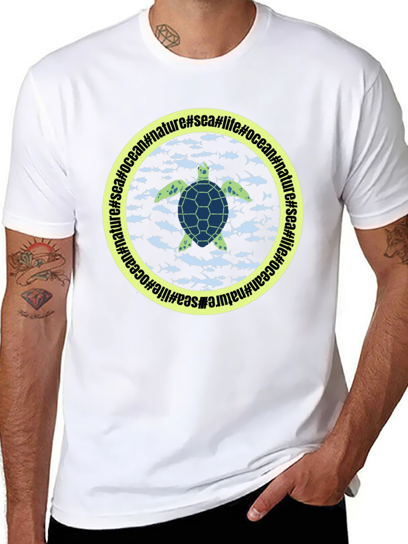 Sea Turtle Graphic Black T-Shirt