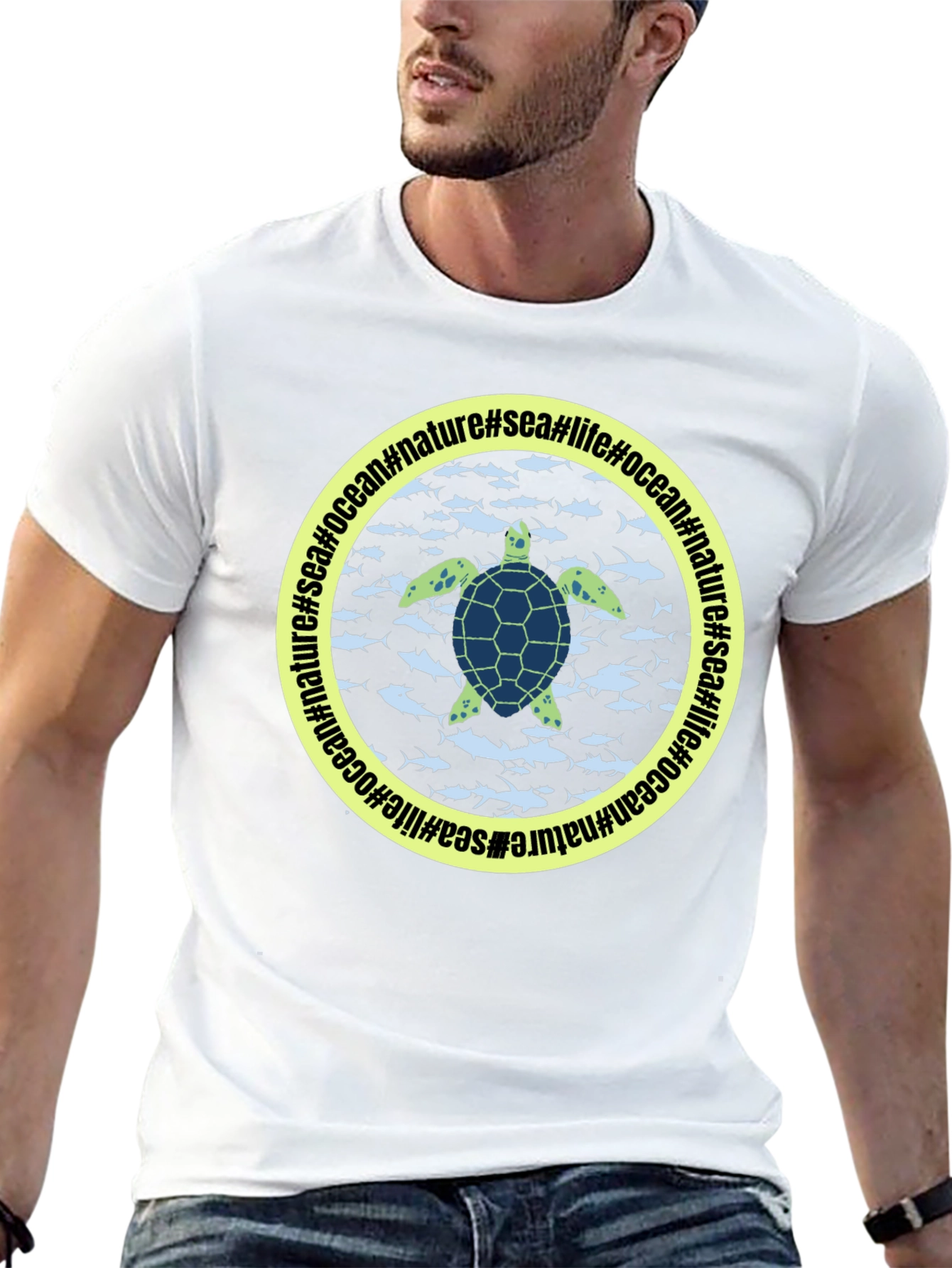 Sea Turtle Graphic Black T-Shirt
