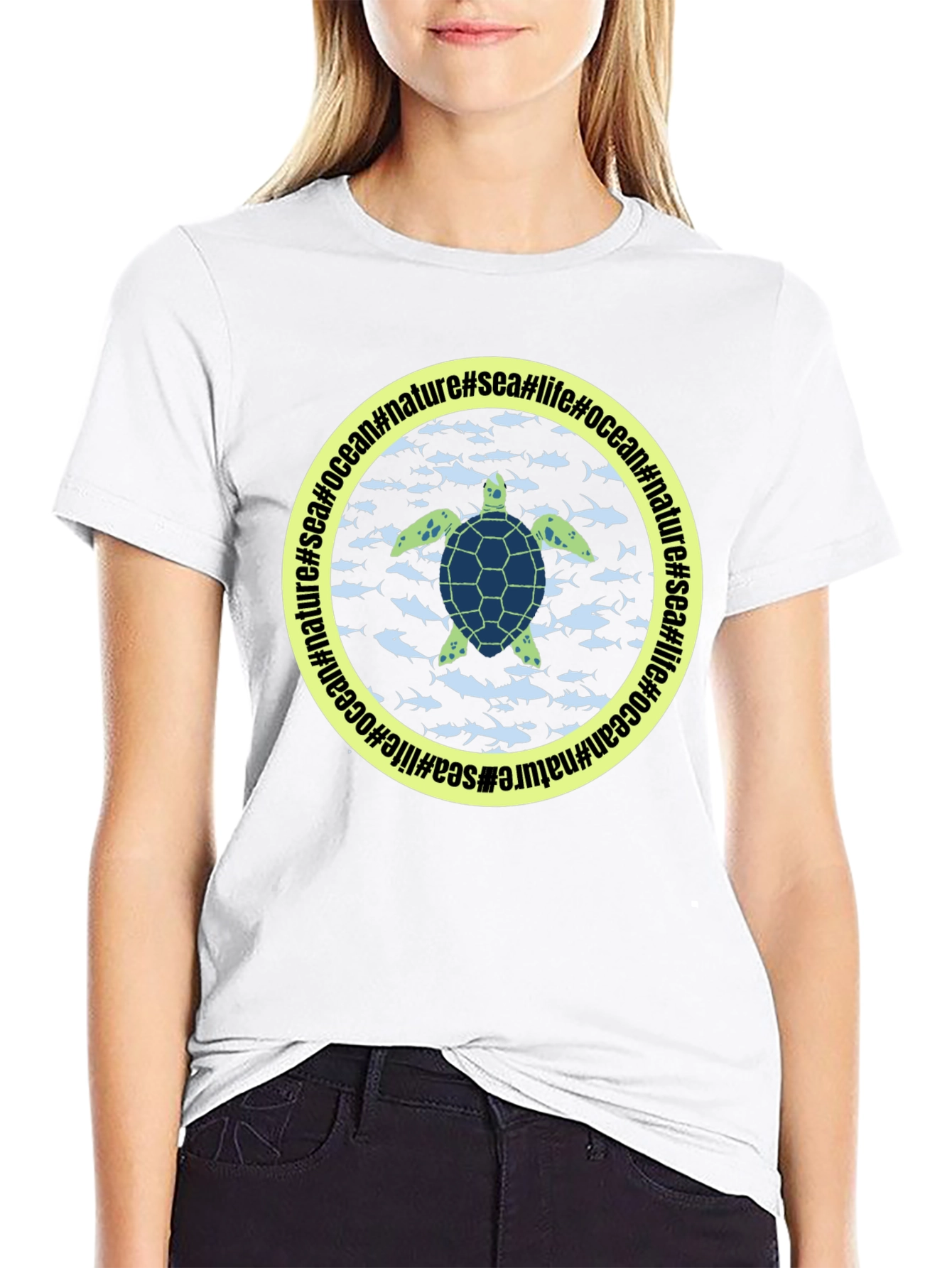 Sea Turtle Graphic Black T-Shirt
