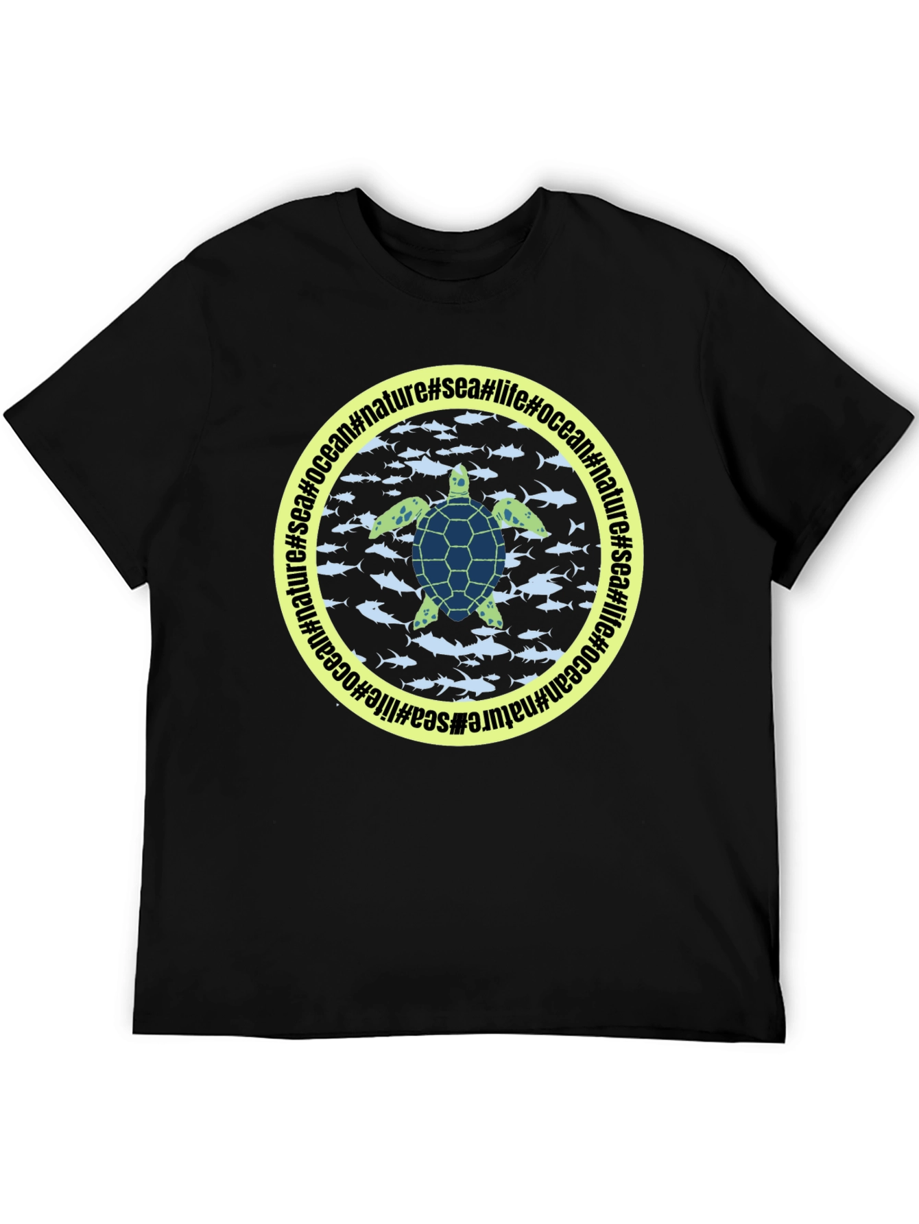 Sea Turtle Graphic Black T-Shirt